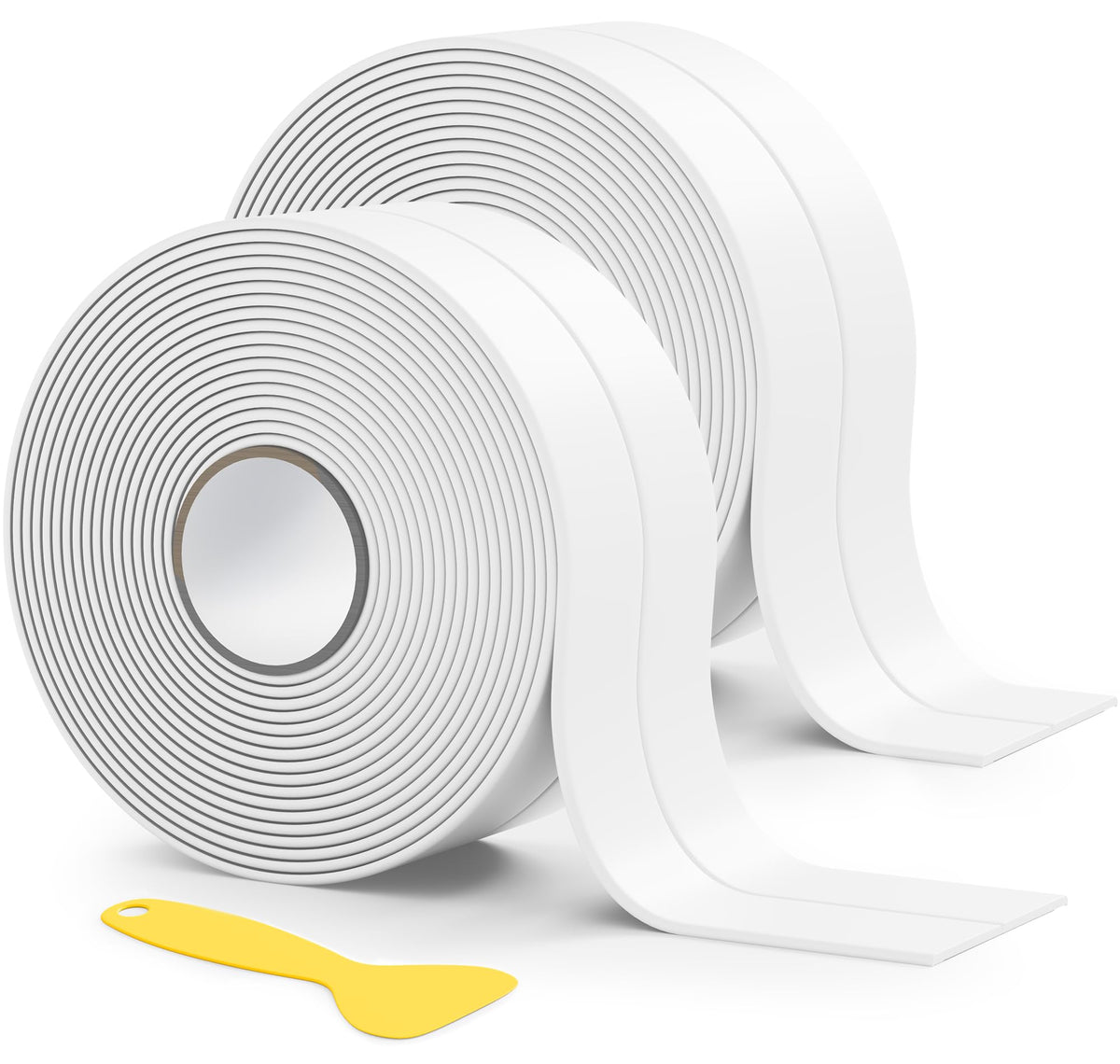 HNNHOME 38mm x 3.2m White Self-Adhesive Bath Sealant Strip, Waterproof Sealing Tape Caulk Strip for Kitchen, Bathroom, Wall Corner, and Sink (White, 1)