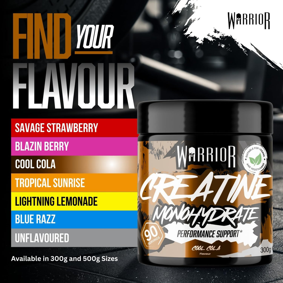 Warrior Creatine Monohydrate Powder 500g Pure Micronised (166 Servings)