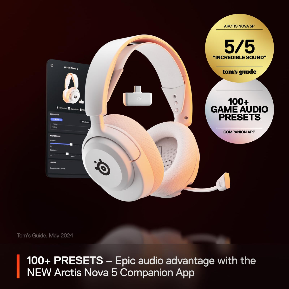 SteelSeries Arctis Nova 5X Wireless - Xbox Gaming Headset - 100+ Audio Presets via App - Neodymium Magnetic Drivers - 60H Battery - 2.4GHz/BT - ClearCast Gen2.X Mic - Supports PC, PS, Mobile