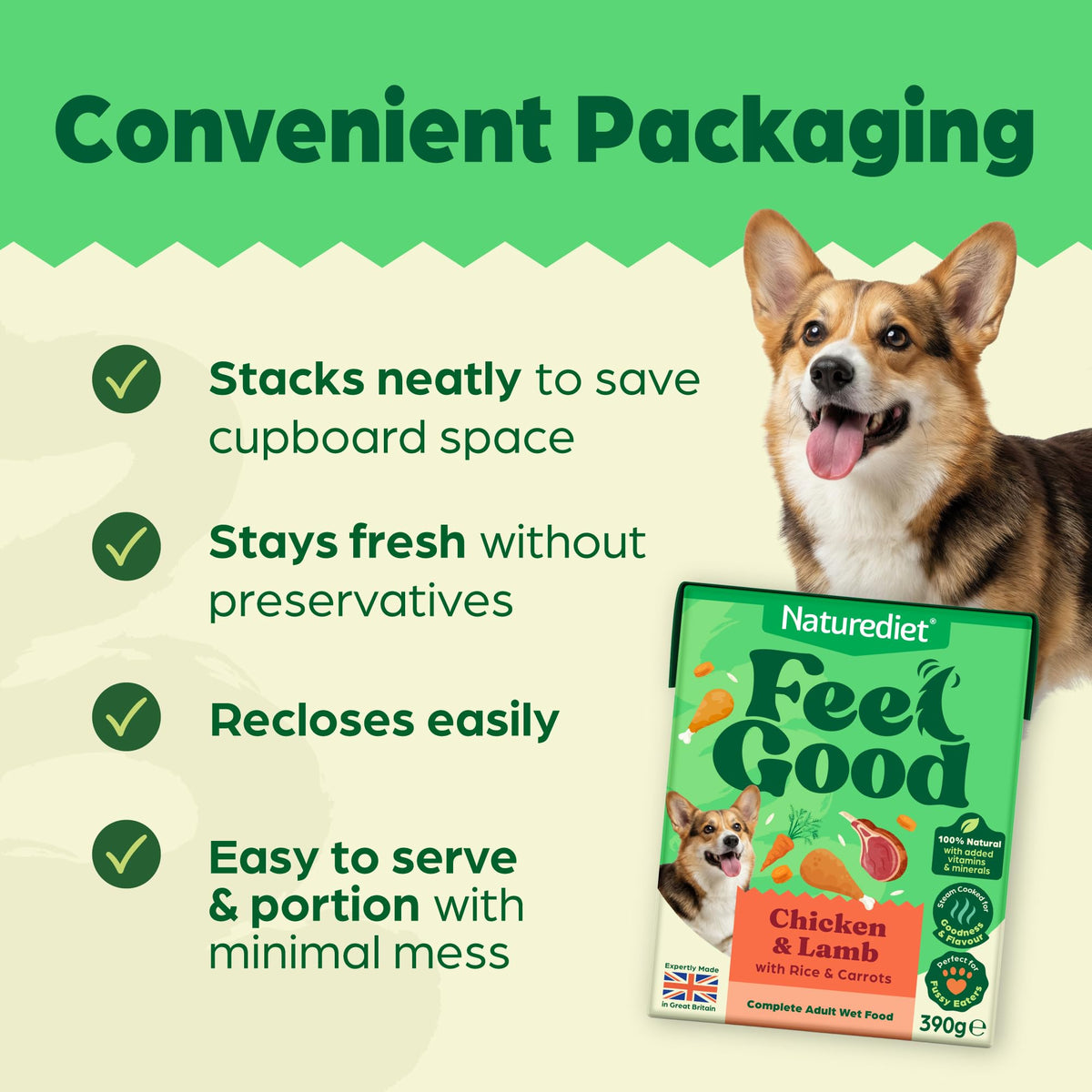 Naturediet Feel Good Wet Dog Food Selection Pack, 390g x 16 Cartons