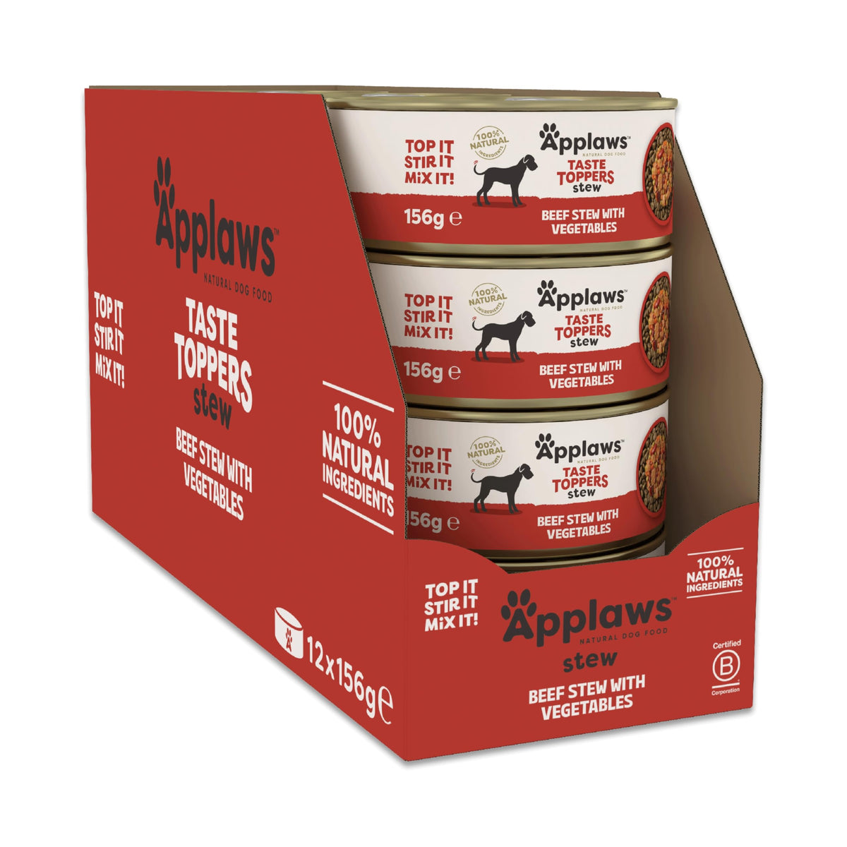 Applaws Natural Wet Dog Food Topper, Chicken Selection in Broth, 8x156g Tin