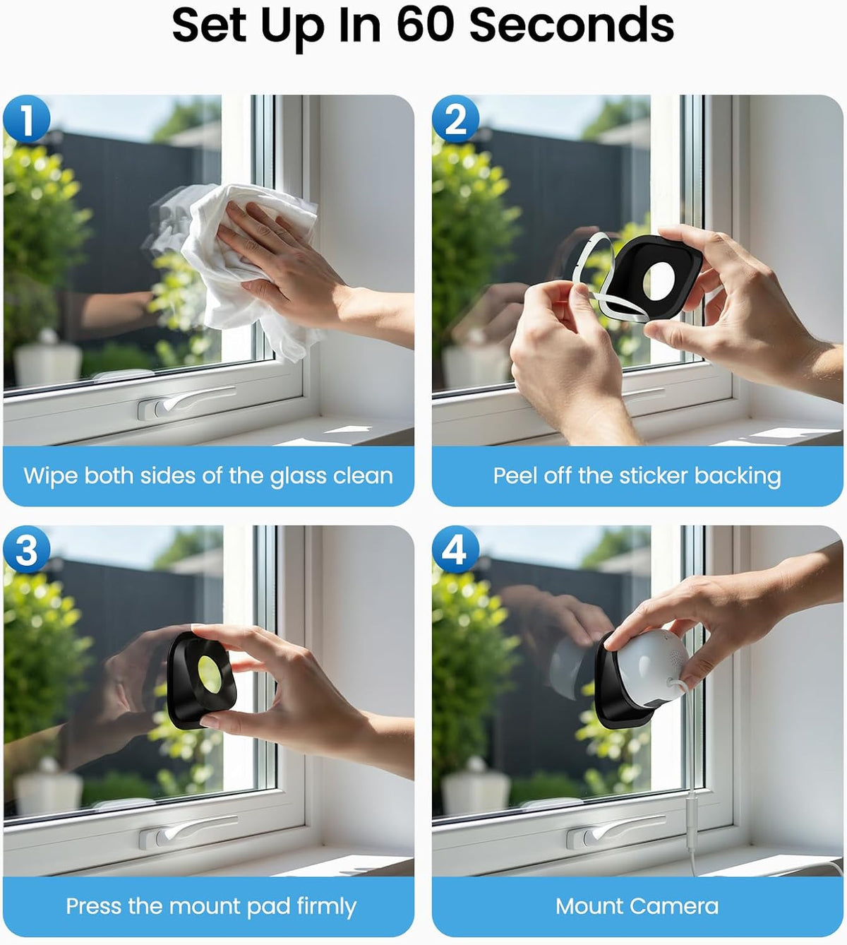 wansview 5G Window Security Camera - 2K Indoor Camera for Home Security, K1