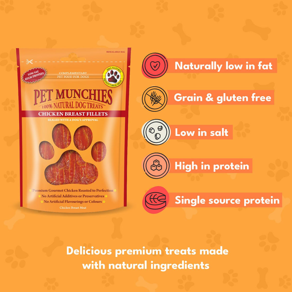Pet Munchies Venison & Beef Liver Dog Training Treats, Grain Free Tasty Bites with Natural Real Meat, Low in Fat 50g