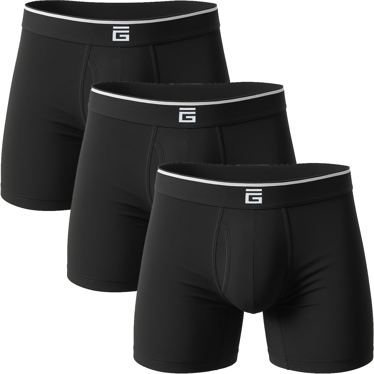 Giovici Mens Boxers Bamboo Anti Chafing Soft Comfortable Boxer Briefs Longer Leg - Boxer Shorts Multipack - Moisture Wicking Technology