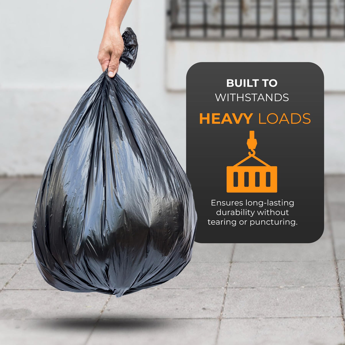 Roe Tenpo 100 Pack Heavy Duty Black Bin Bags – 100L, 33 μm Recyclable Refuse Sacks, Leak-Proof Bin Liners – Rubbish Bags for Kitchen, Home, DIY & Garden, Household, Office & Catering