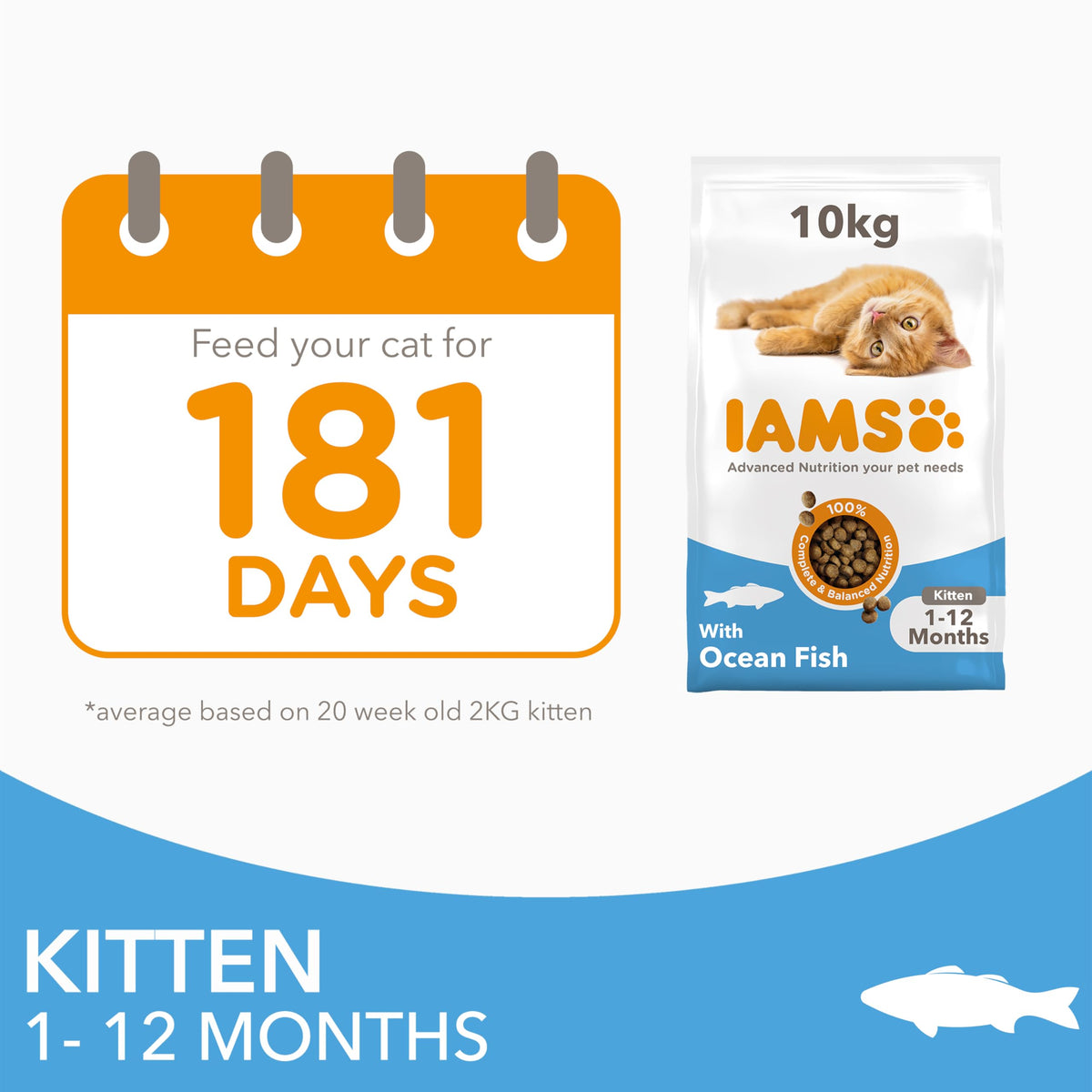 IAMS for Vitality Dry Kitten Food with Fresh Chicken, 3 kg, Packaging may vary