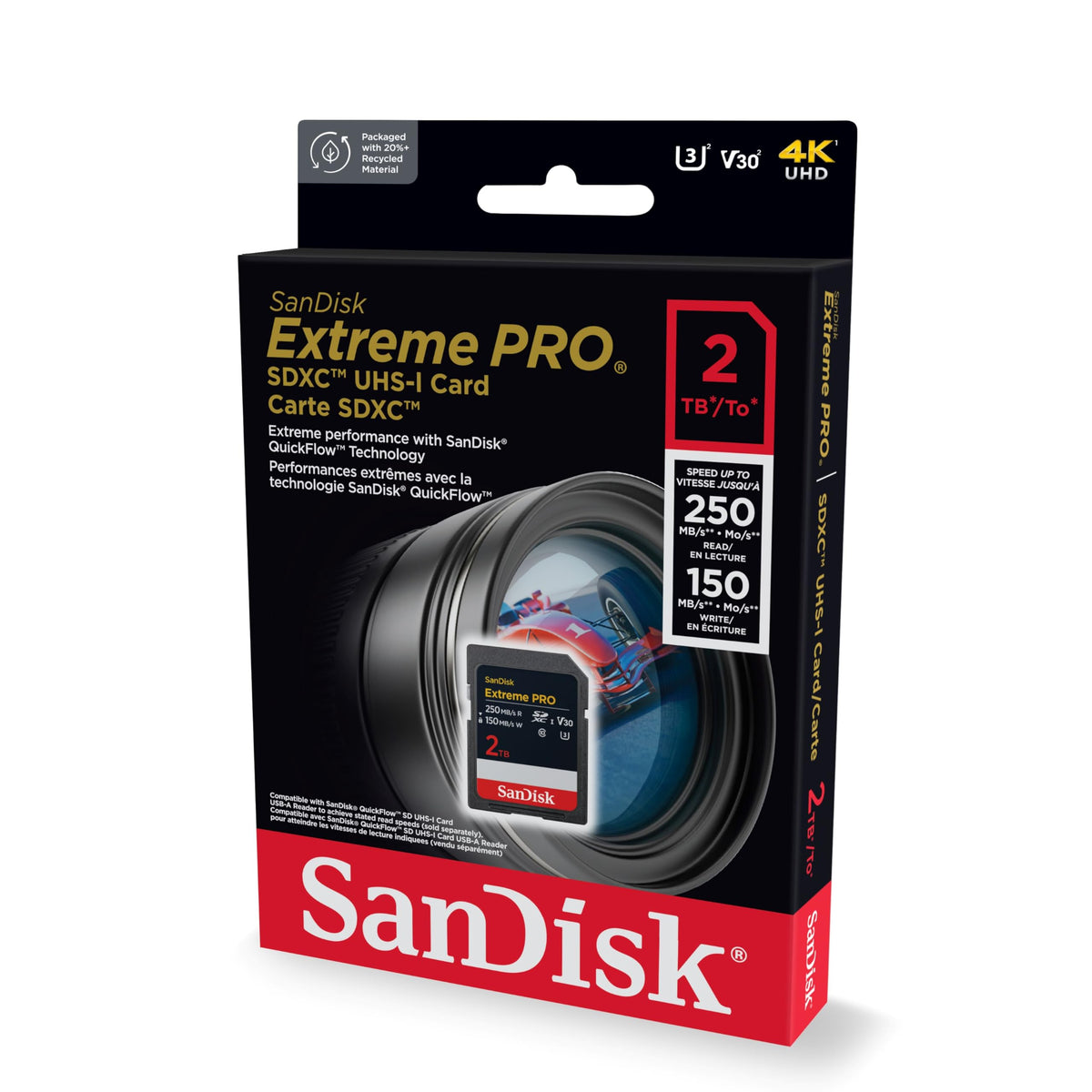 SanDisk 128GB Extreme PRO SDXC card, SD Card, V30 Memory Card, 4K UHD, up to 200 MB/s, SanDisk QuickFlow Technology, RescuePro Deluxe Data Recovery Software, UHS-I, Class 10, U3, V30