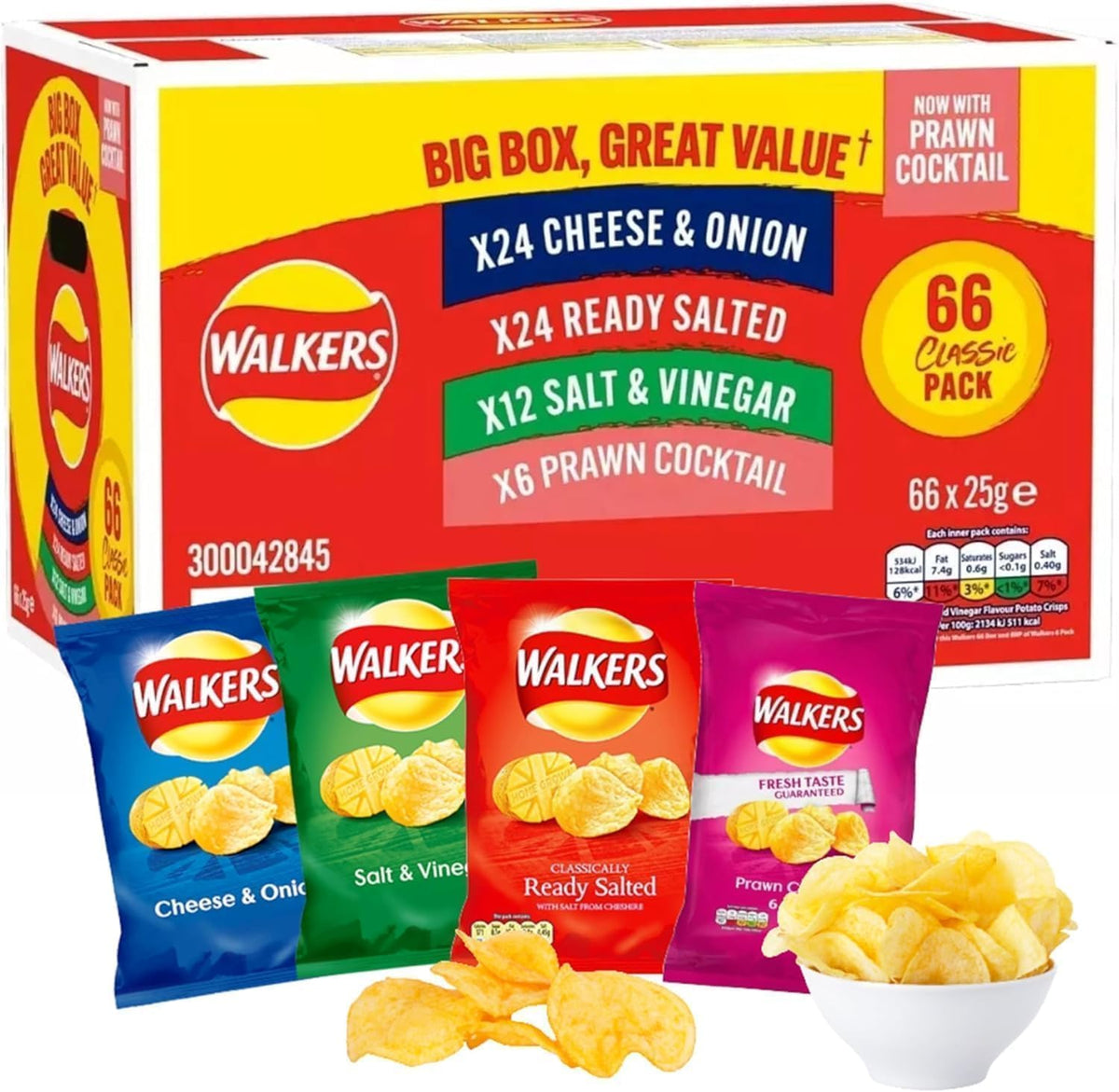 Walkers Baked Snacks Sea Salt 6 x 22g