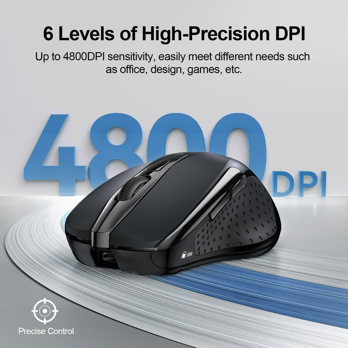TECKNET Bluetooth Mouse, Rechargeable Bluetooth Wireless Mouse