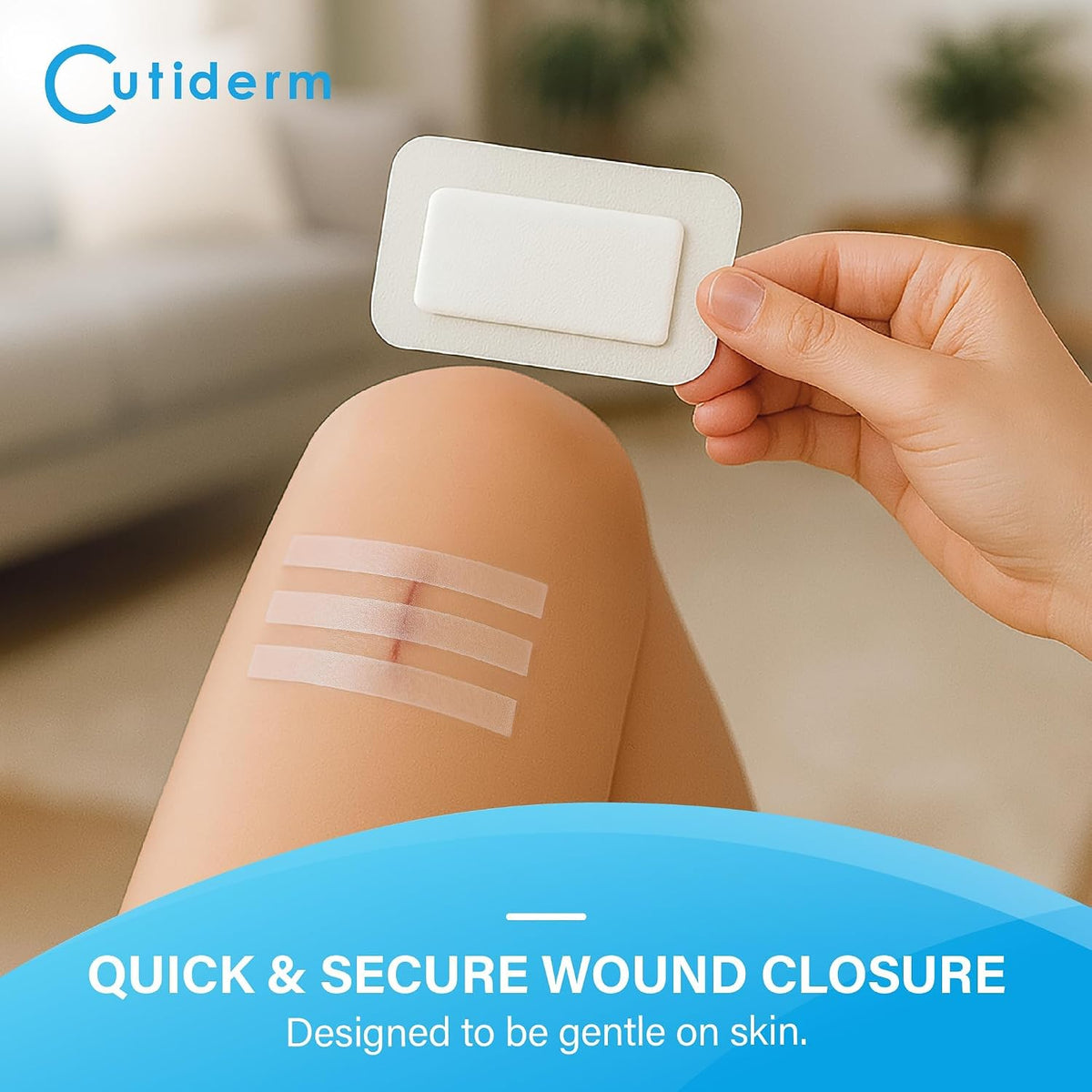 Cutiderm Sterile Skin Wound Closure Suture Strips, 4 Sizes - 150 Strips