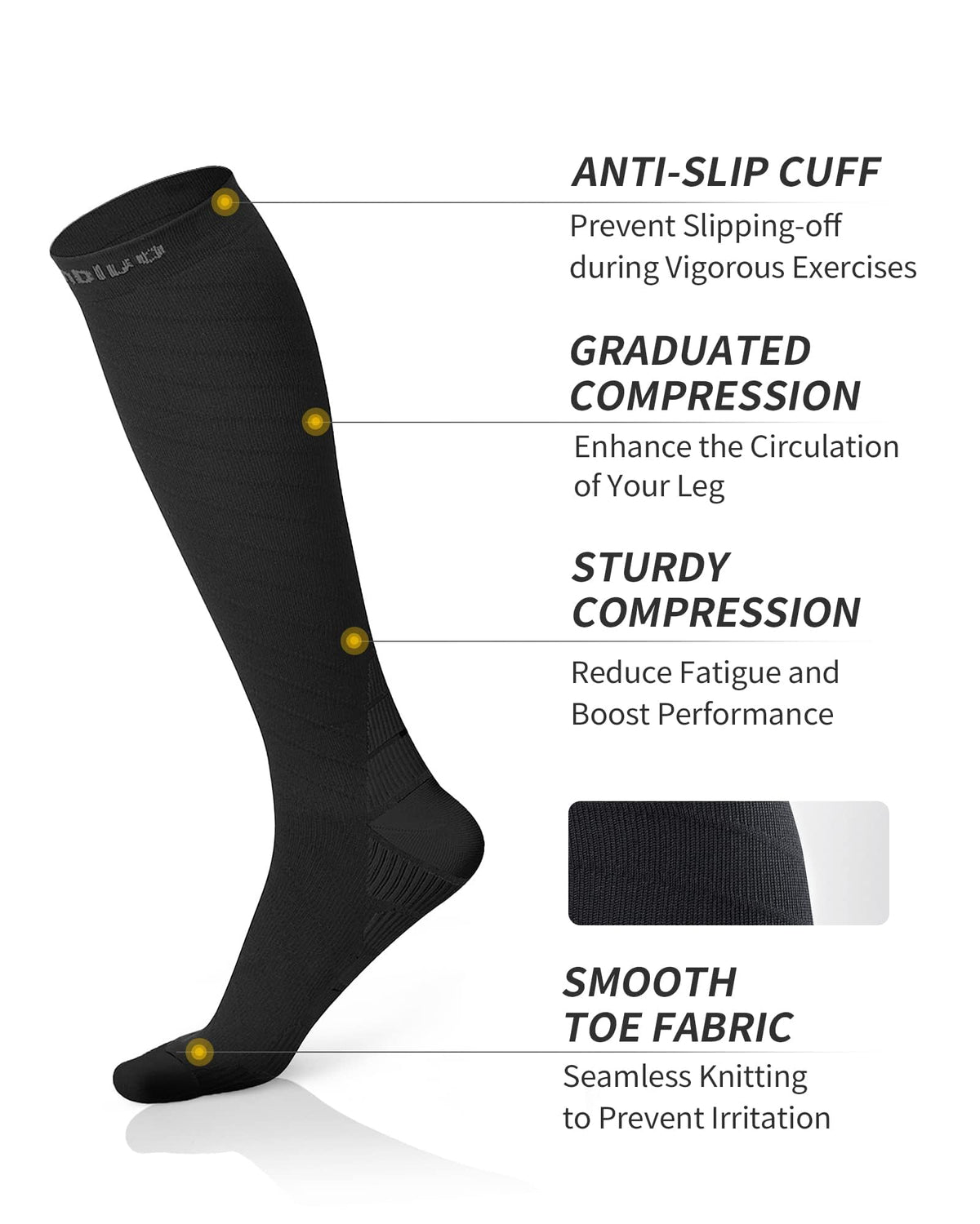 CAMBIVO Compression Socks for Women & Men 2 Pairs, Travel Flight Socks