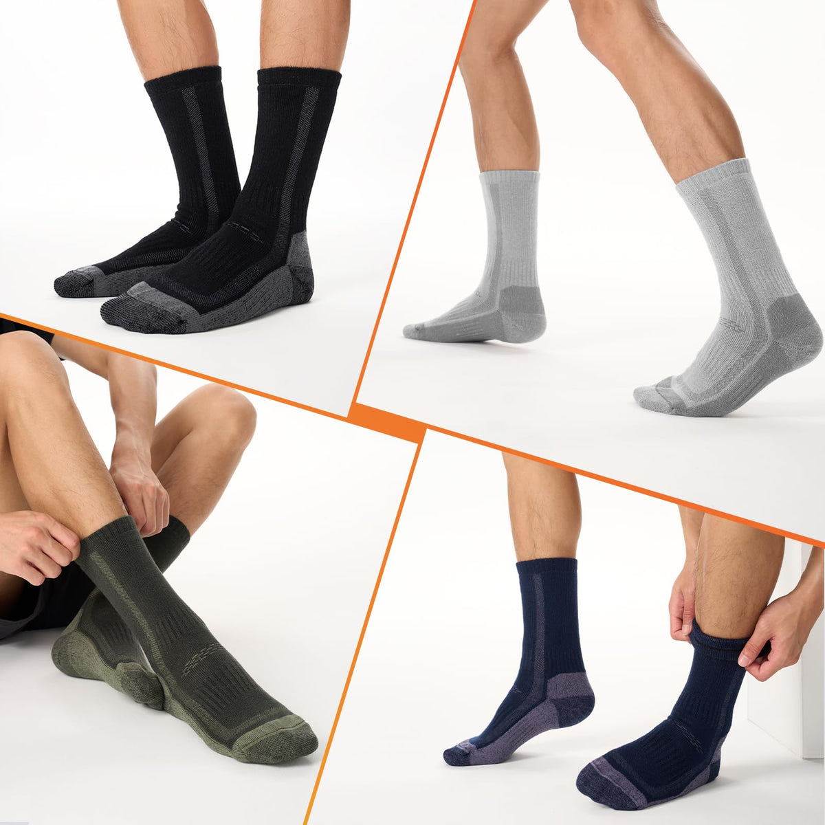 Merino Wool Hiking Socks for Men Women, Thermal Thick Warm Socks