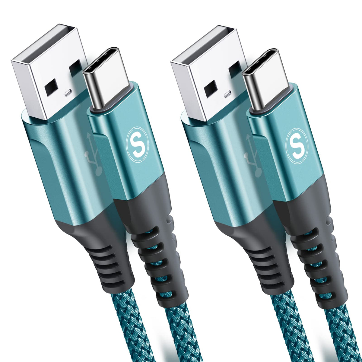 2-Pack 2M USB C Cable 3.1A Fast Car Charger Cable Compatible for iPhone 17 air 16 15 Plus Pro Max, Samsung Flip/Fold 7 6 5 4 3 S26 S25 S24 S10 S20 S21 S22 S23 A16/15/14/13/12 A35/A34 A56/55/54, Pixel