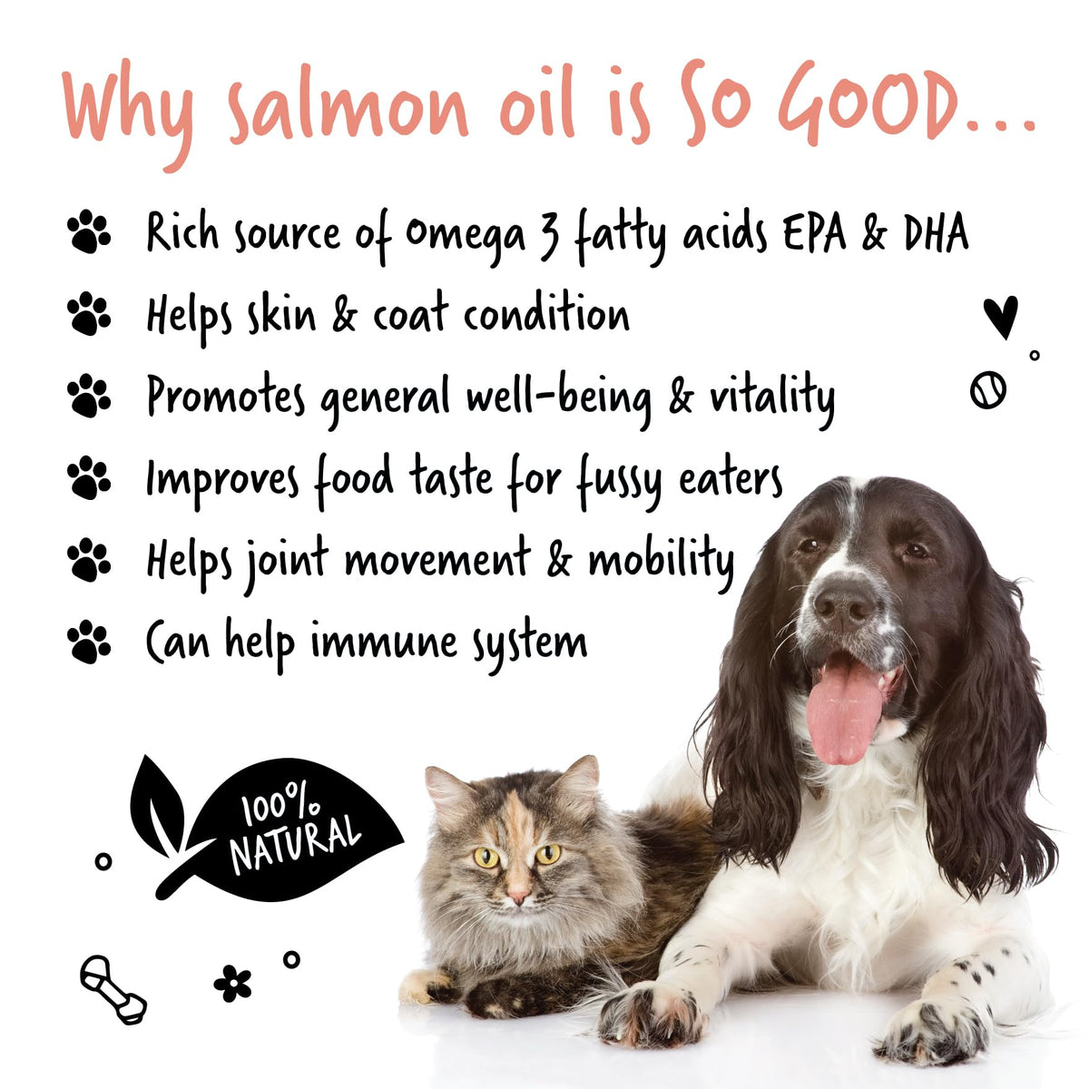Bugalugs Scottish Salmon Oil For Dogs & Cats, Dog Supplement Support for Skin And Coat, Itchy Skin & Moulting, Omega 3 Fish Oil (Salmon, 500ml)