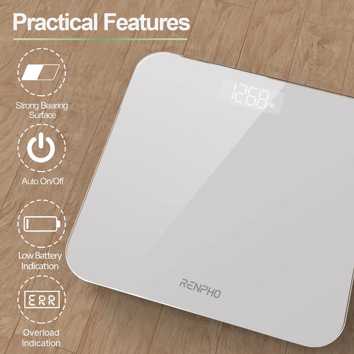 RENPHO Weighing Scales for Body Weight, High Precision, LED Display,Core 1S