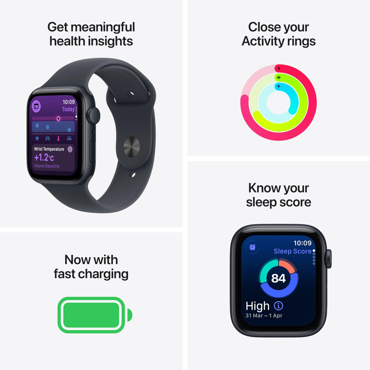 Apple Watch SE 3 GPS 40mm Smartwatch with Starlight Aluminium Case with Starlight Sport Band M/L. Fitness and Sleep Trackers, Heart Rate Monitor, Always-On Display, Water Resistant