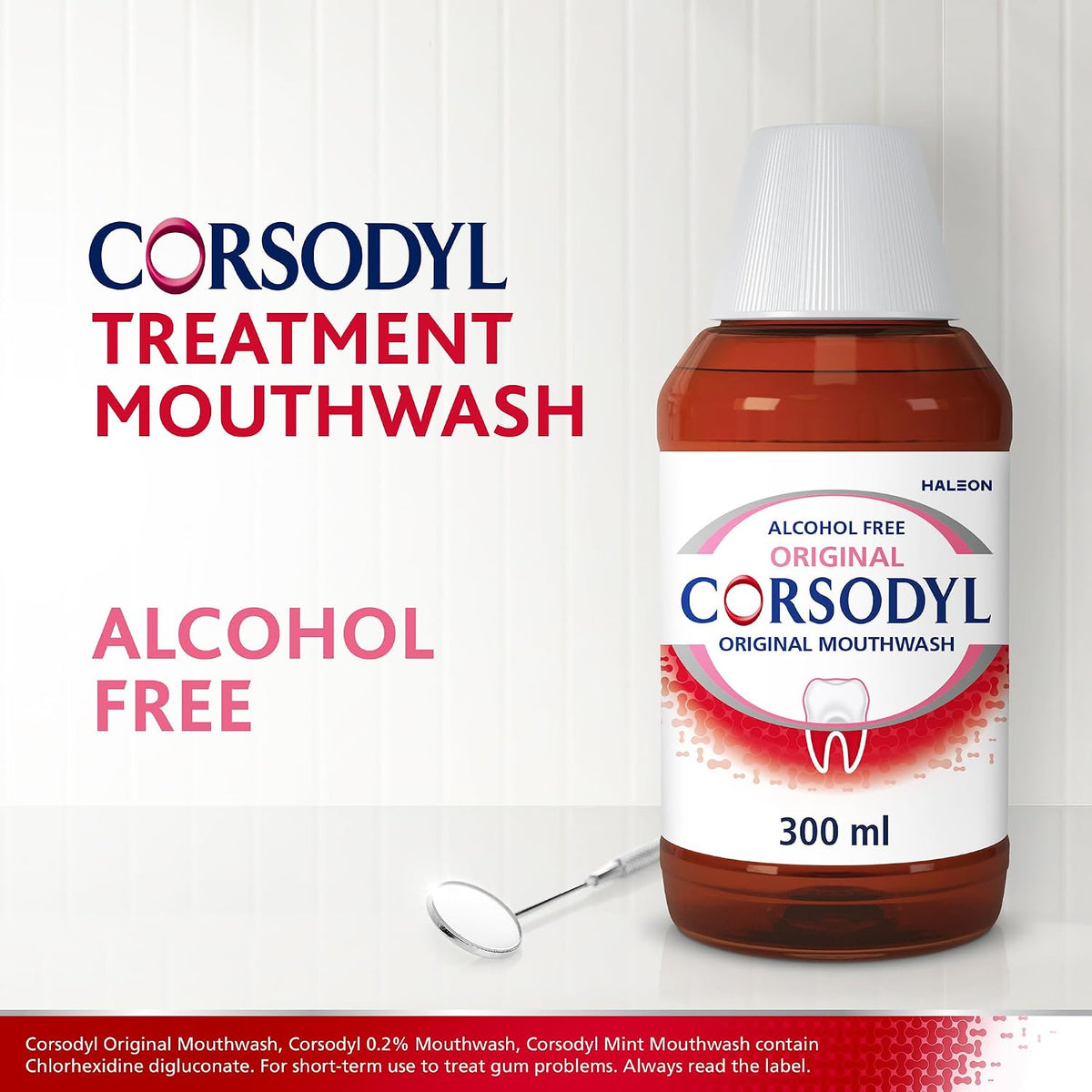 Corsodyl Original Mouthwash, Gum Disease Treatment, Alcohol Free, 300 ml