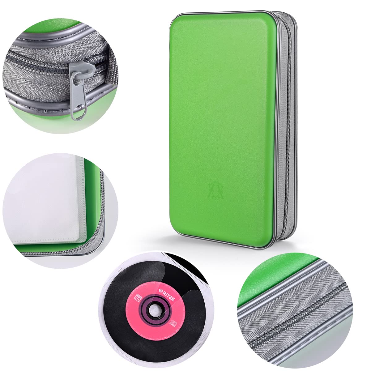 LIOVODE DVD Case, 96 Capacity CD Case Holder Organizer Disc Wallet for Car
