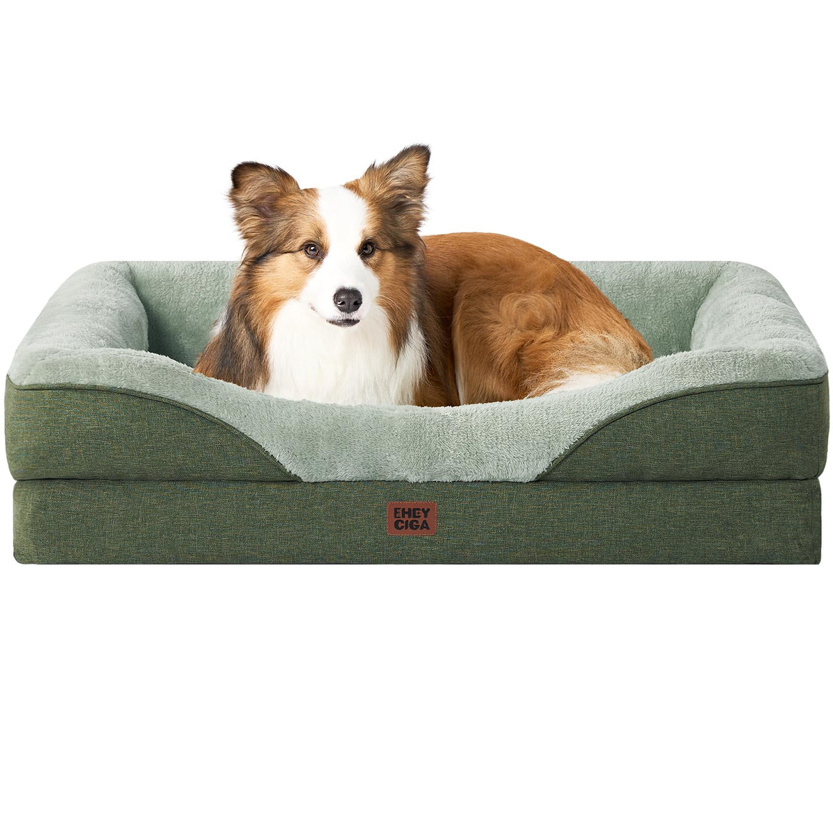 EHEYCIGA Memory Foam Orthopedic Dog Beds Large, 91x68x17cm, Dark Grey