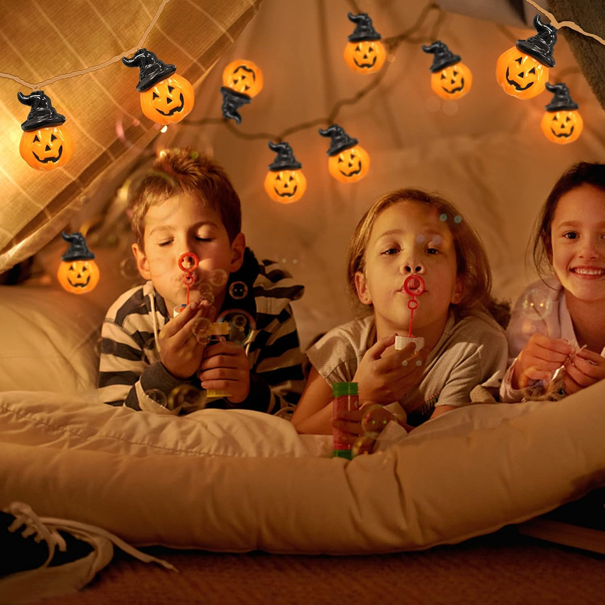 Jsdoin Pumpkin Lights 5M Halloween String Lights Battery Powered Halloween Decoration Pumpkin Lights 16.5ft 20 LED for Party Indoor Outdoor Home Festival Decoration