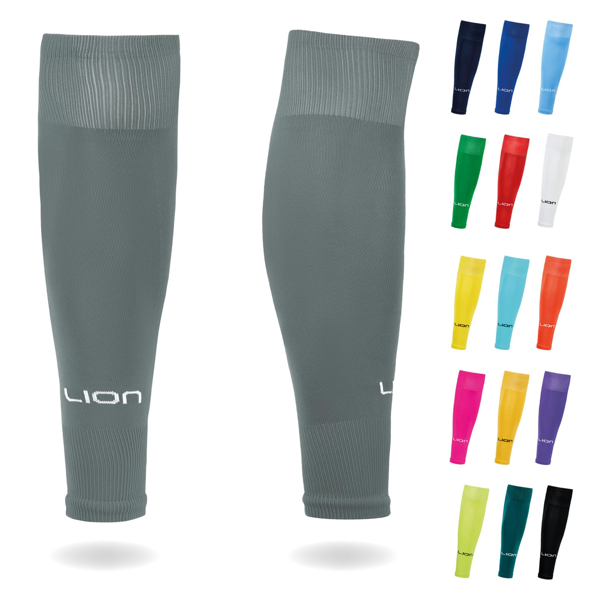 LION SPORTSWEAR Kids/Youth Football Sock Sleeves To Accompany Grip Socks - Fits Over Calf/Shin Pads - Variety Of Colors To Match Your Team Kit