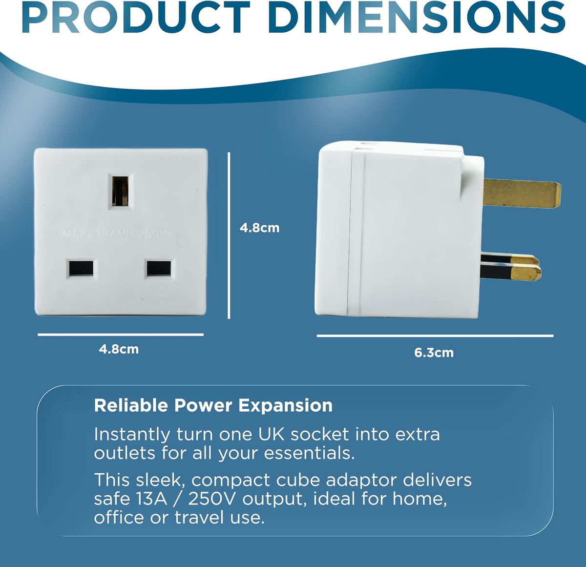 STATUS 2 Way UK Plug Adapter, White