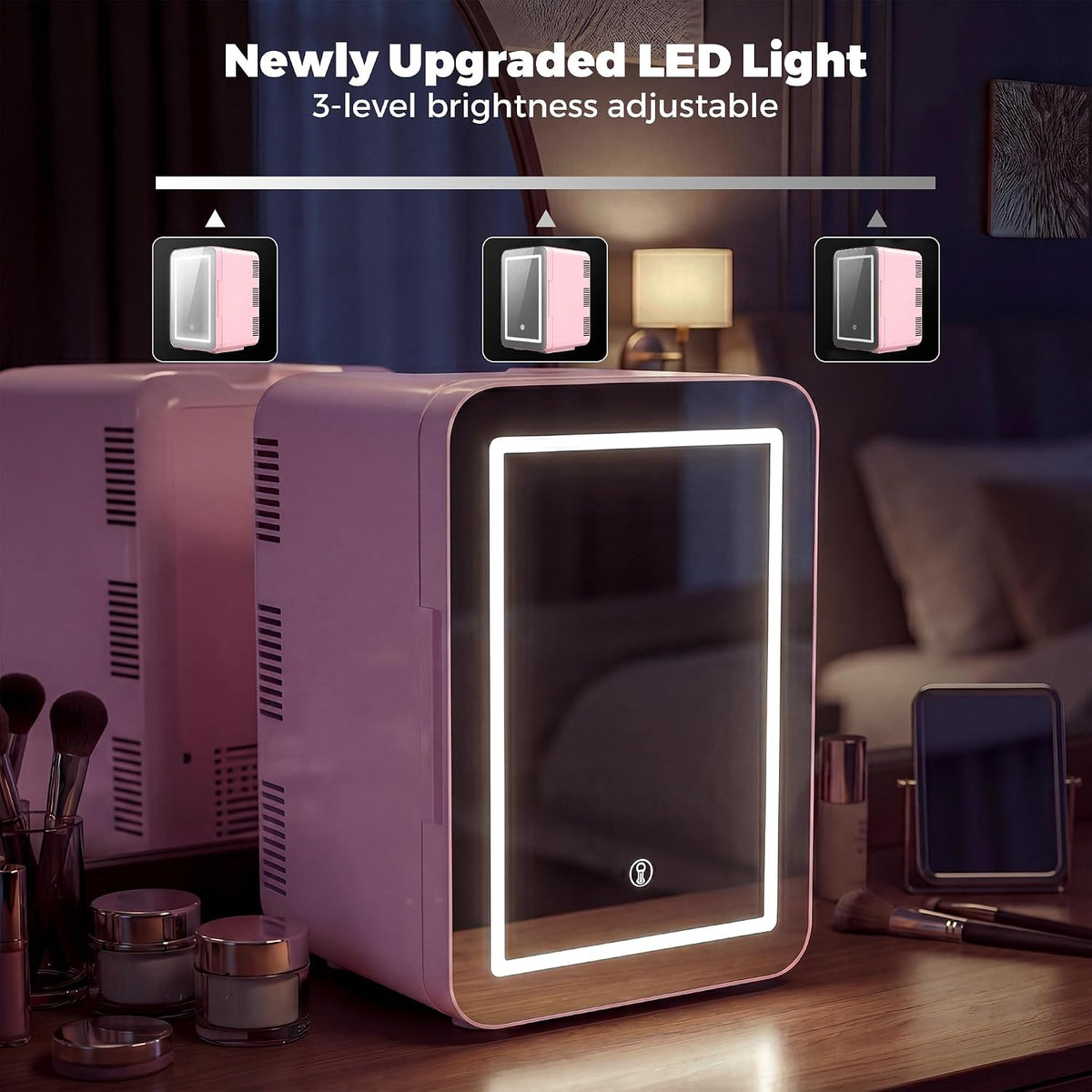 6L Skincare & Makeup Mini Fridge, Cooler & Warmer with LED Mirror