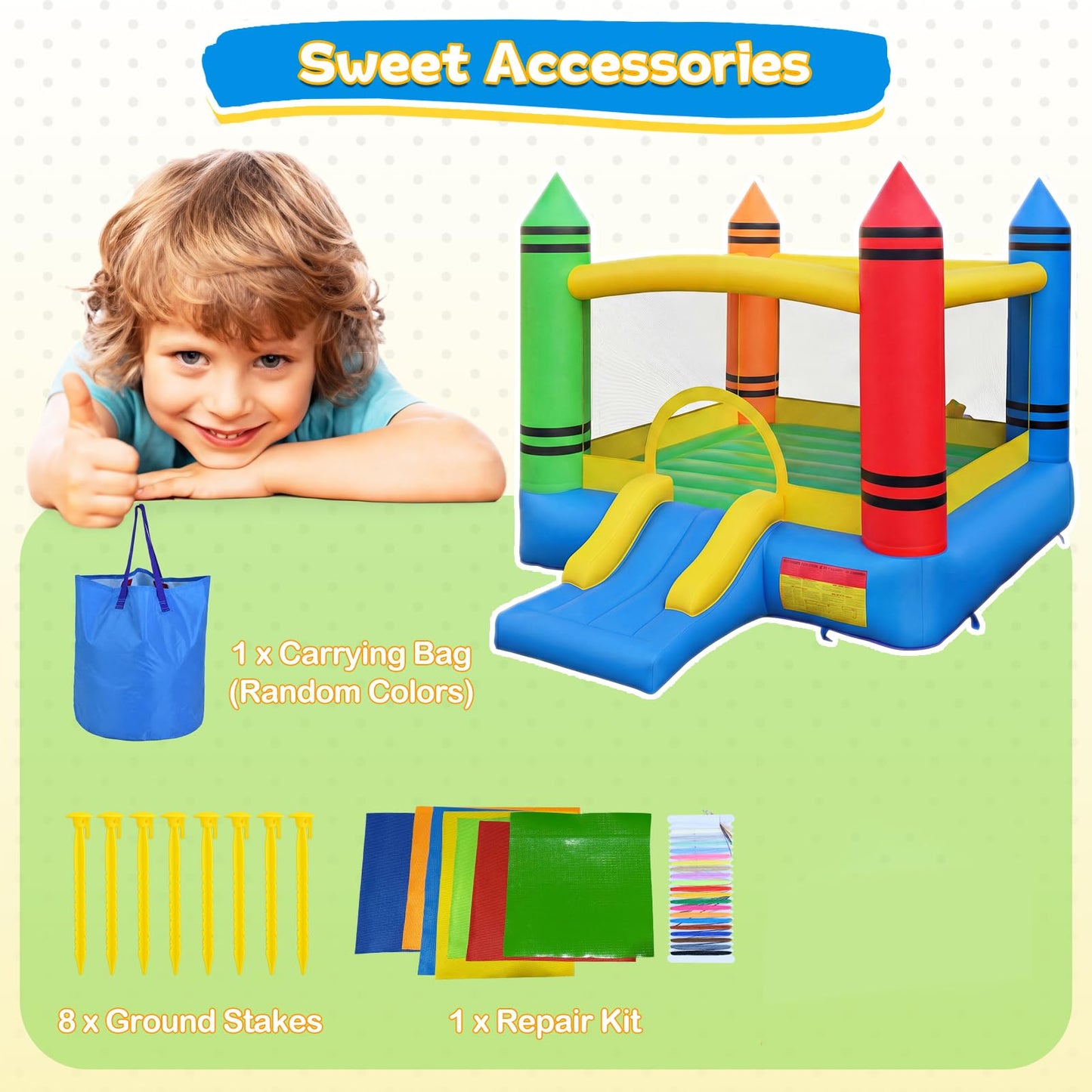 Maxmass Kids Inflatable Bouncy Castle with Slide — 260x205x190cm | Ages 3-10