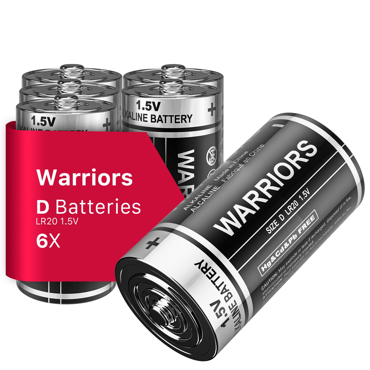 Warriors 2X 9V Alkaline Batteries, 6LR61, Long Lasting Power