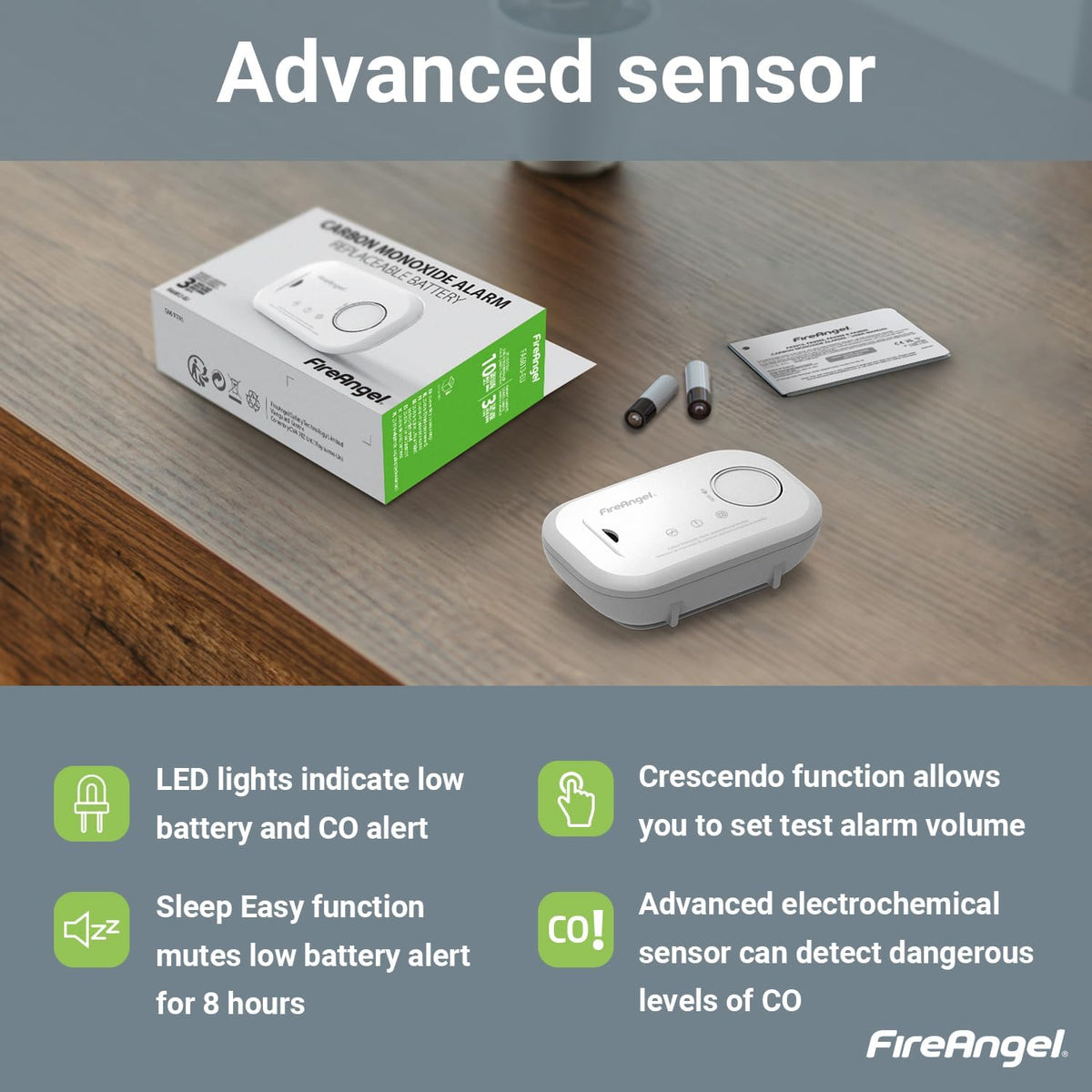 FireAngel SB1-R Smoke Alarm and FA6813 Carbon Monoxide Detector Set