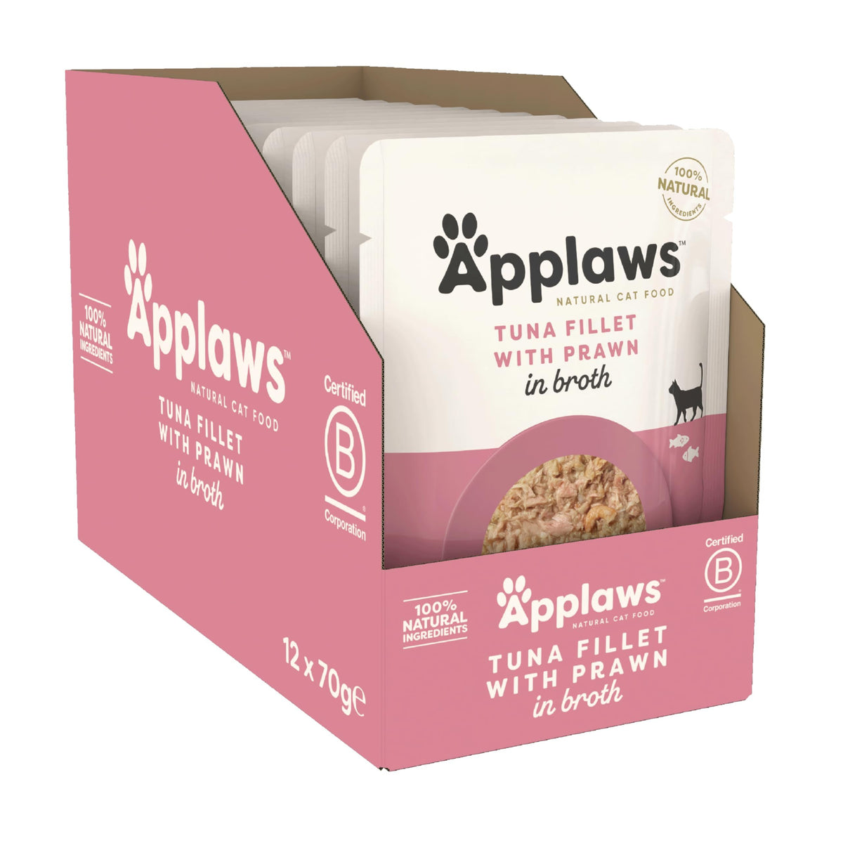 Applaws 100% Natural Wet Cat Food, Pouch Multipack Fish Selection in Broth, 70 g (24 x 70g) Pouches