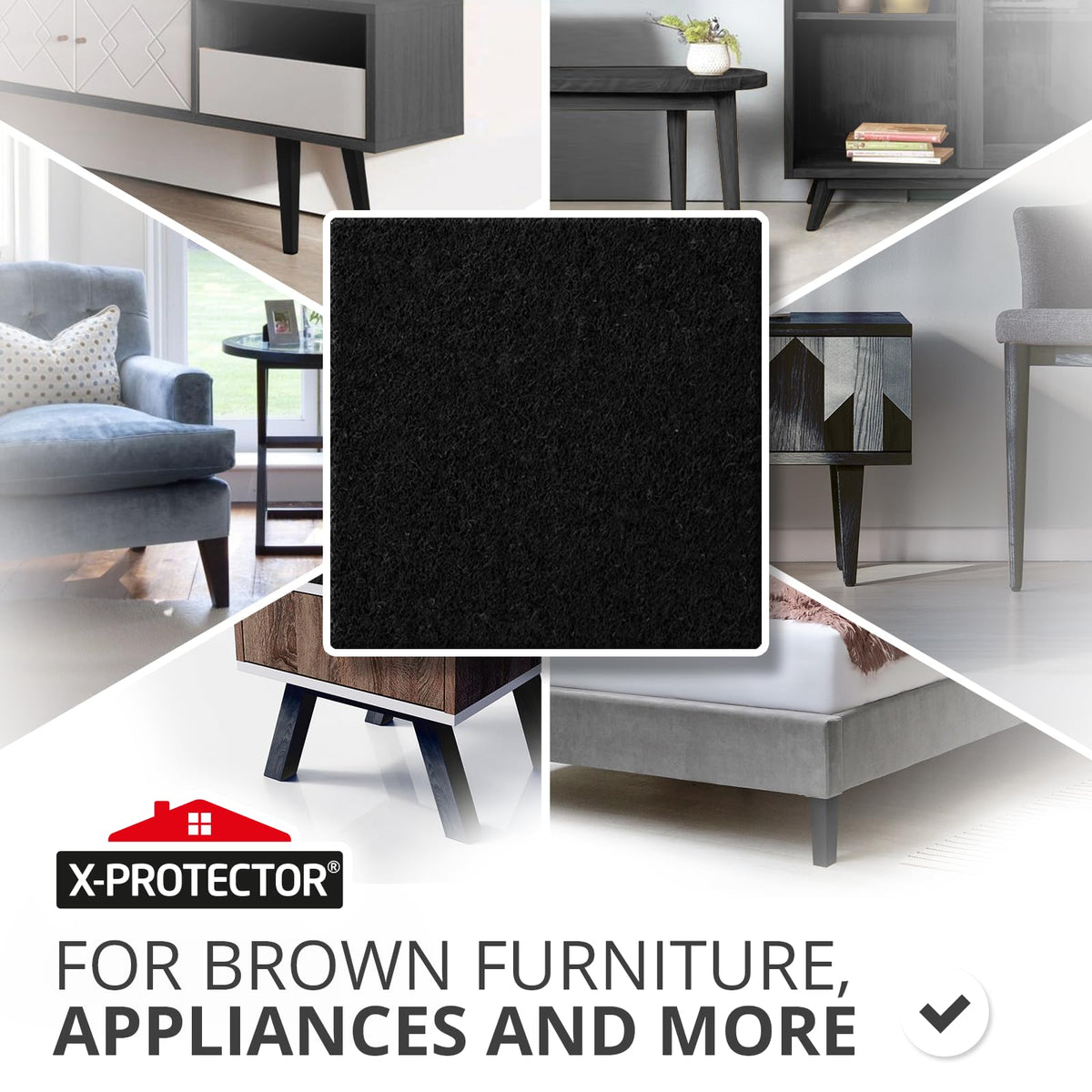 Chair Pads Floor Protectors X-PROTECTOR 48 PCS 25mm - Felt Furniture Pads