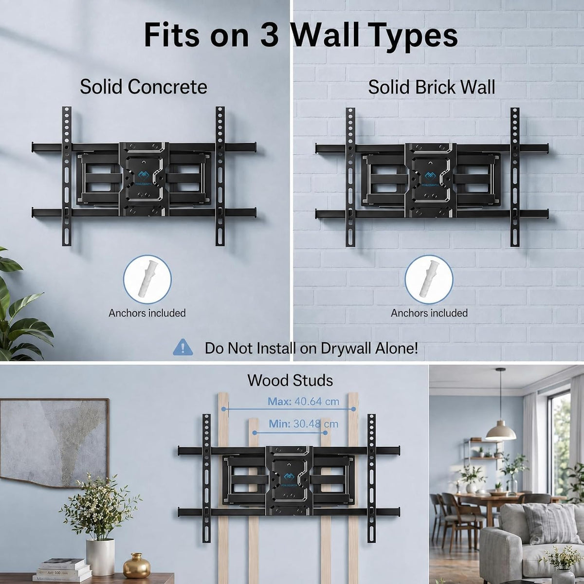 PERLESMITH TV Wall Bracket, for 37-85 Inch TVs 60kg, Max VESA 600x400mm