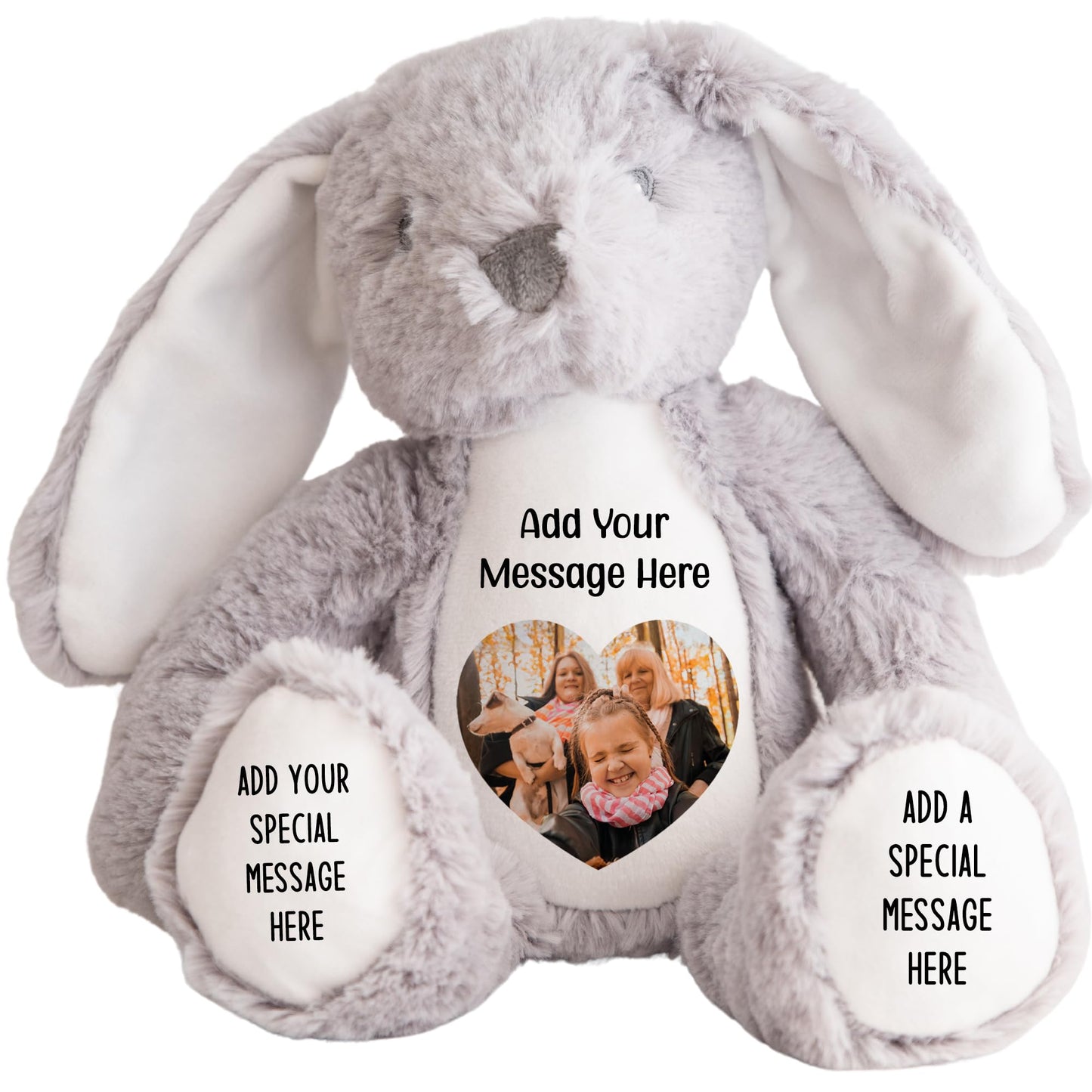Personalised Photo Teddy Bear – Add Photo on Front & Text on Feet | 28 Styles | Custom Keepsake Gift for Baby, Sympathy, Birthday & More (Brown Teddy Bear)