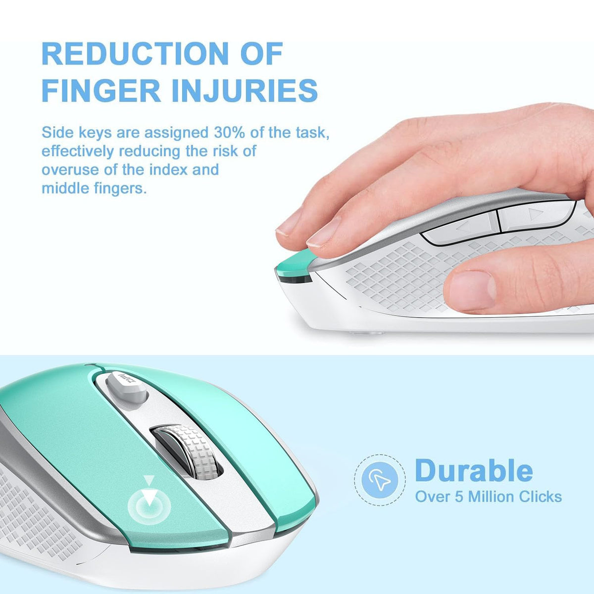 cimetech Wireless Mouse for Laptop, Portable Slim Silent Design for Left & Right Hand Users, Storable Nano Receiver, 800-1600 DPI, 2.4G Compact Computer Mice for MacBook, PC, Windows, Chromebook