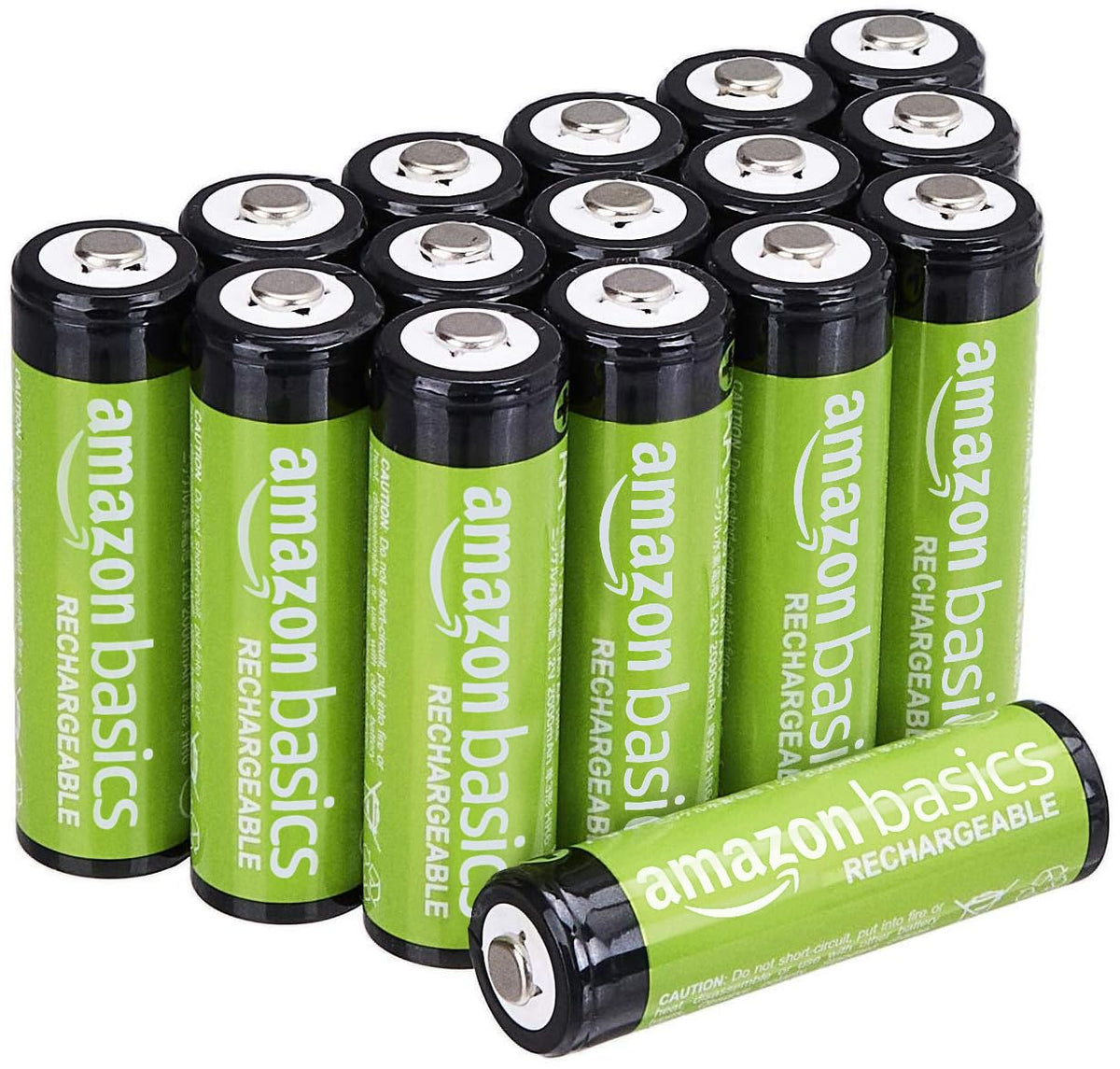 Amazon Basics 12-Pack Rechargeable AAA NiMH Performance Batteries, 800 mAh, 1.2V, Recharge up to 1000x Times, Pre-Charged