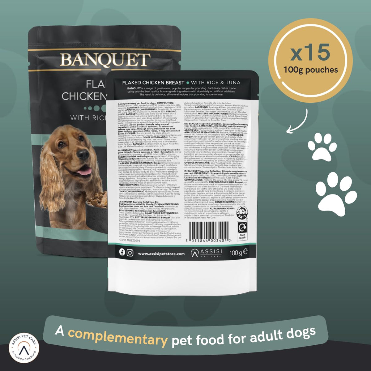 HiLife Banquet Adult Wet Dog Food, Mixed Multipacks Classic Collection & Supreme Selection, Made with 100% Natural Ingredients (36 Pouches x 100g)