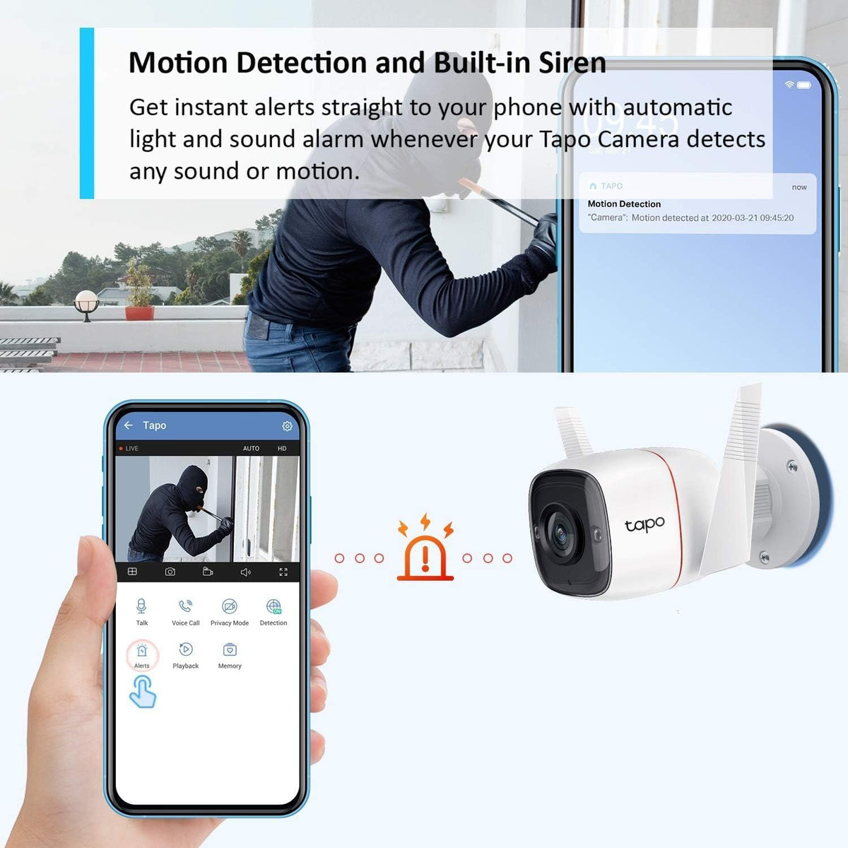 Tapo TP-Link C500 Outdoor Wi-Fi Security Camera, 360° FHD 1080P with Night Vision, Two-Way Audio, Cloud Video Recording, Works with Alexa