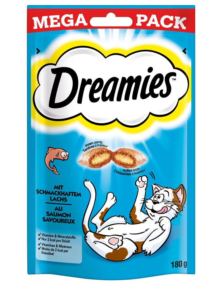 Dreamies Meaty Sticks 84-Piece, Cat Treats Tasty Snacks with Delicious Salmon, Pack of 14 x (30 g)