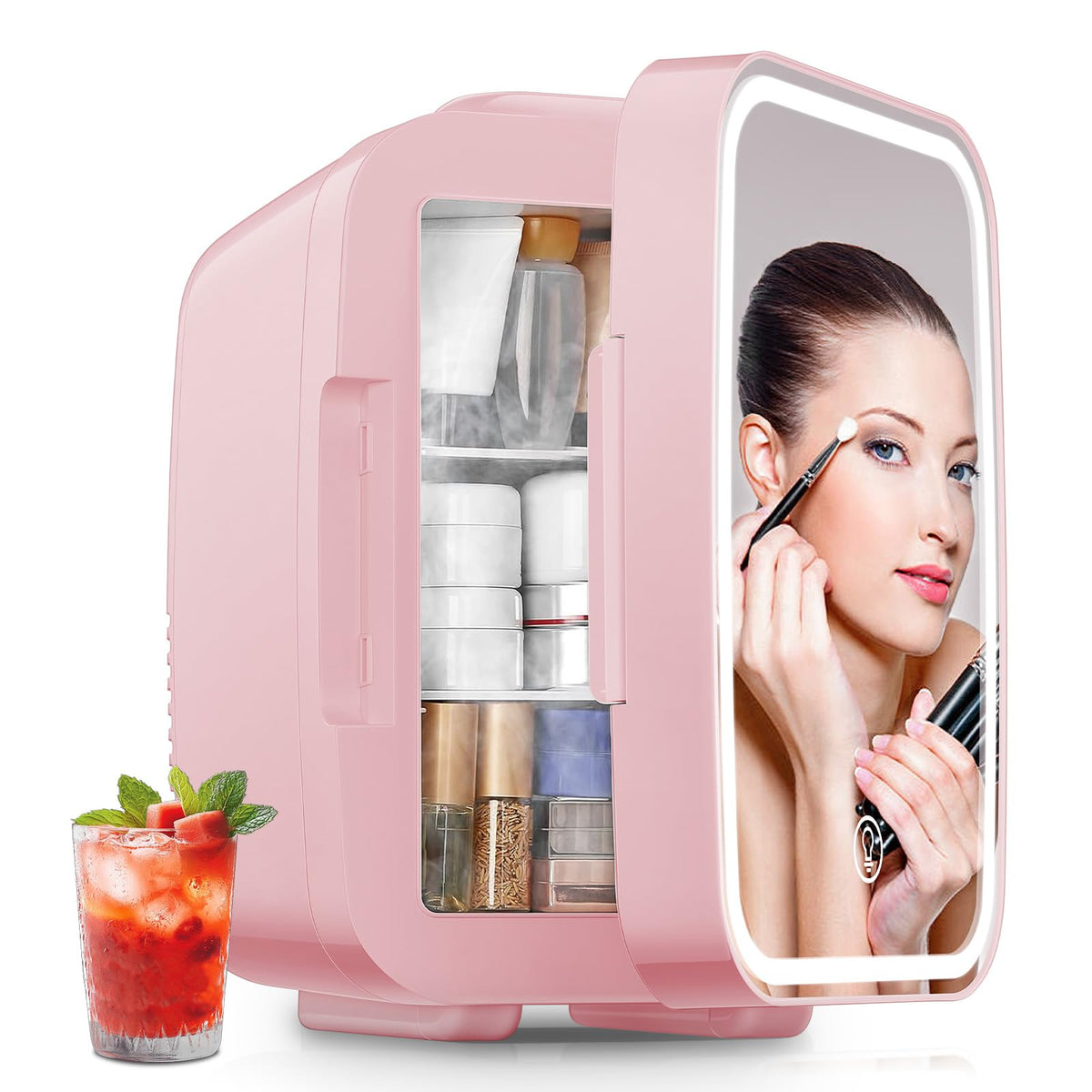 FOHERE Mini Fridge for Bedrooms, 5L/6 Can Portable Skincare Fridge