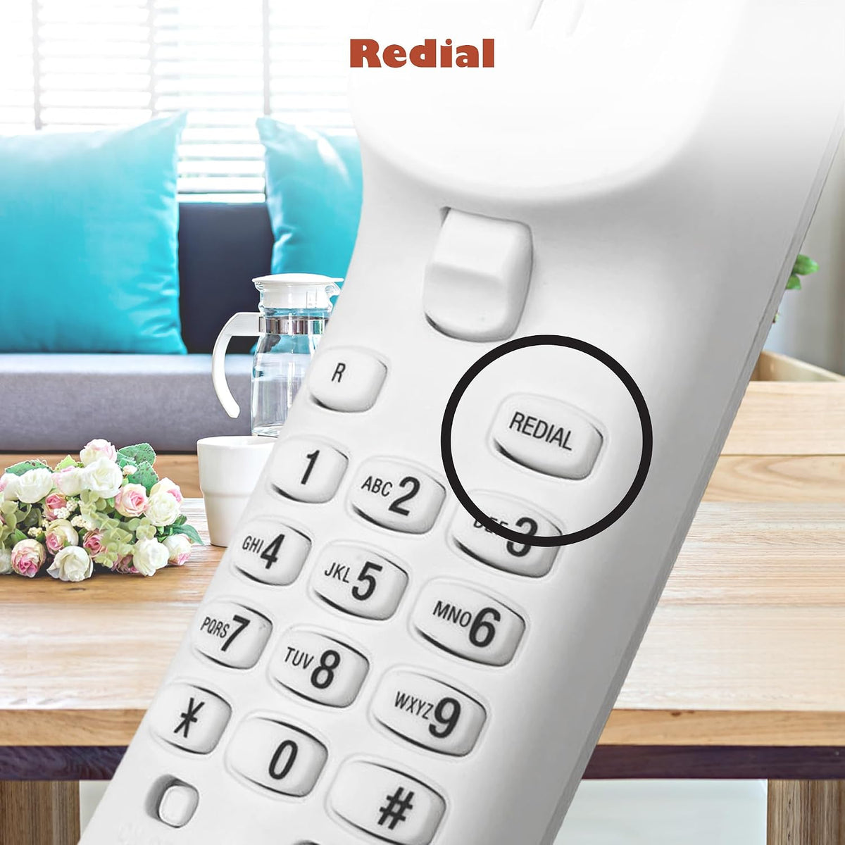 VTech CD1100 Trimstyle Corded Home Phone.No AC Power Required,Landline Phone with last number redial key,ringer control,receiver volume control,recall key,hearing aid compatible,table&wall mountable