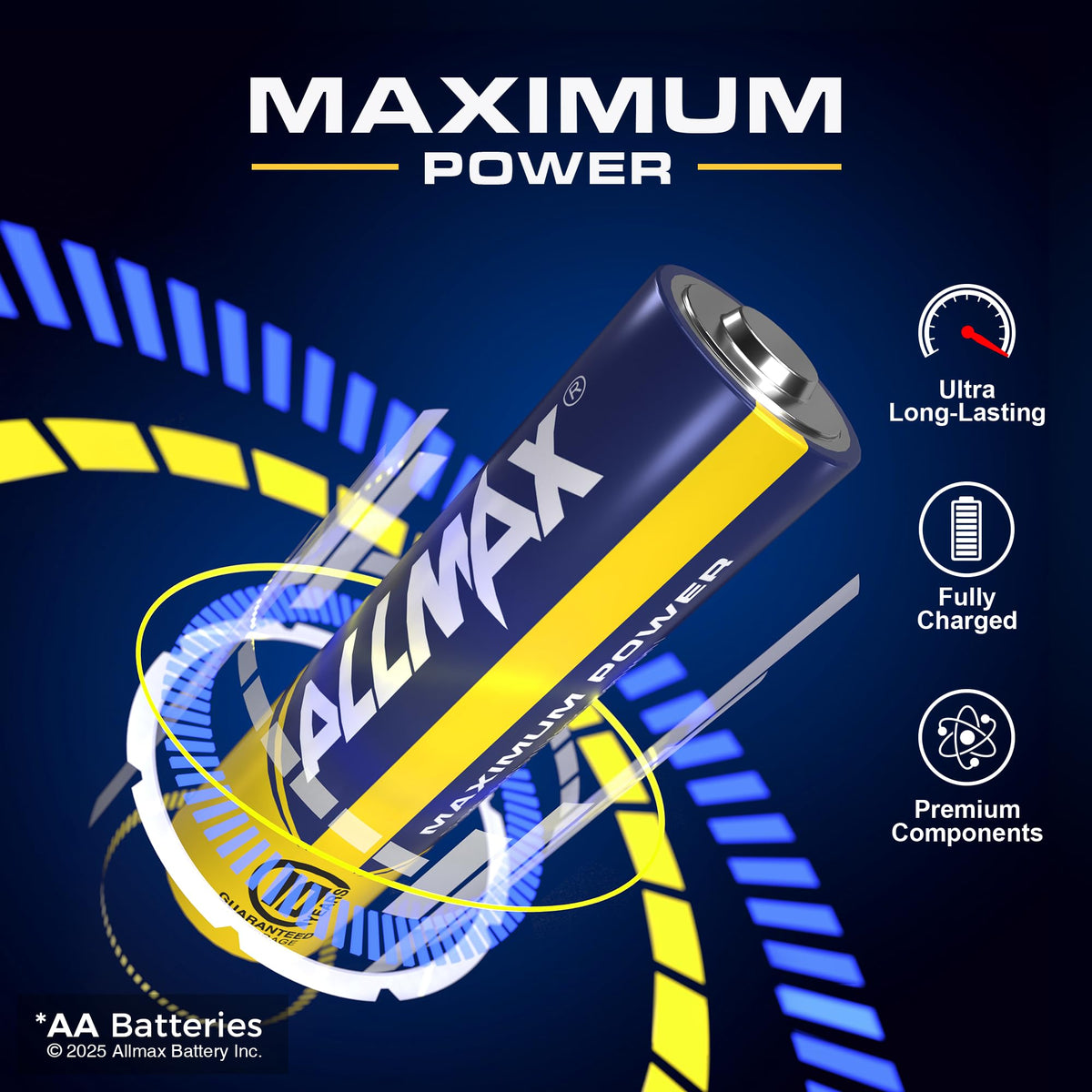 Allmax AA (LR6) Maximum Power Alkaline Batteries (24 Count) – 1.5V