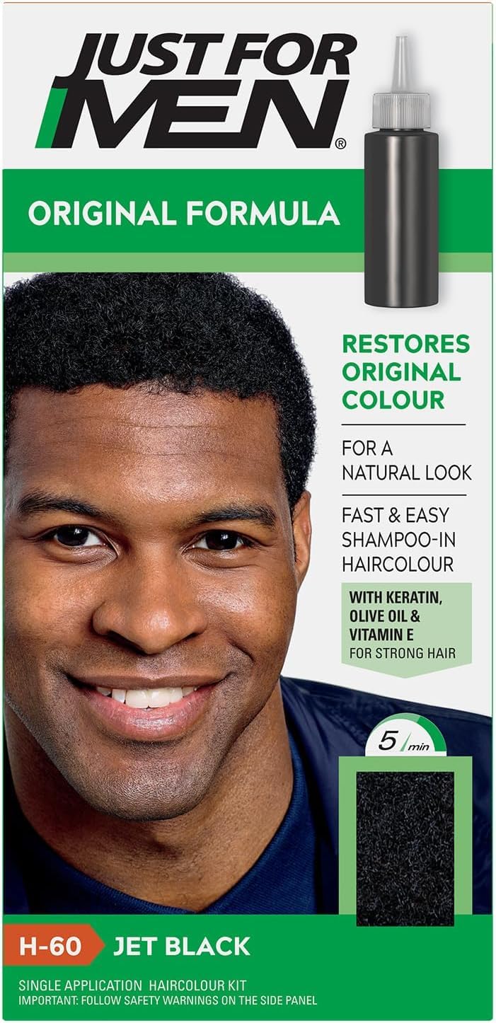 Just for men Original Formula Dark Brown Black Hair Dye, Restores Original Colour for a Natural Look H45