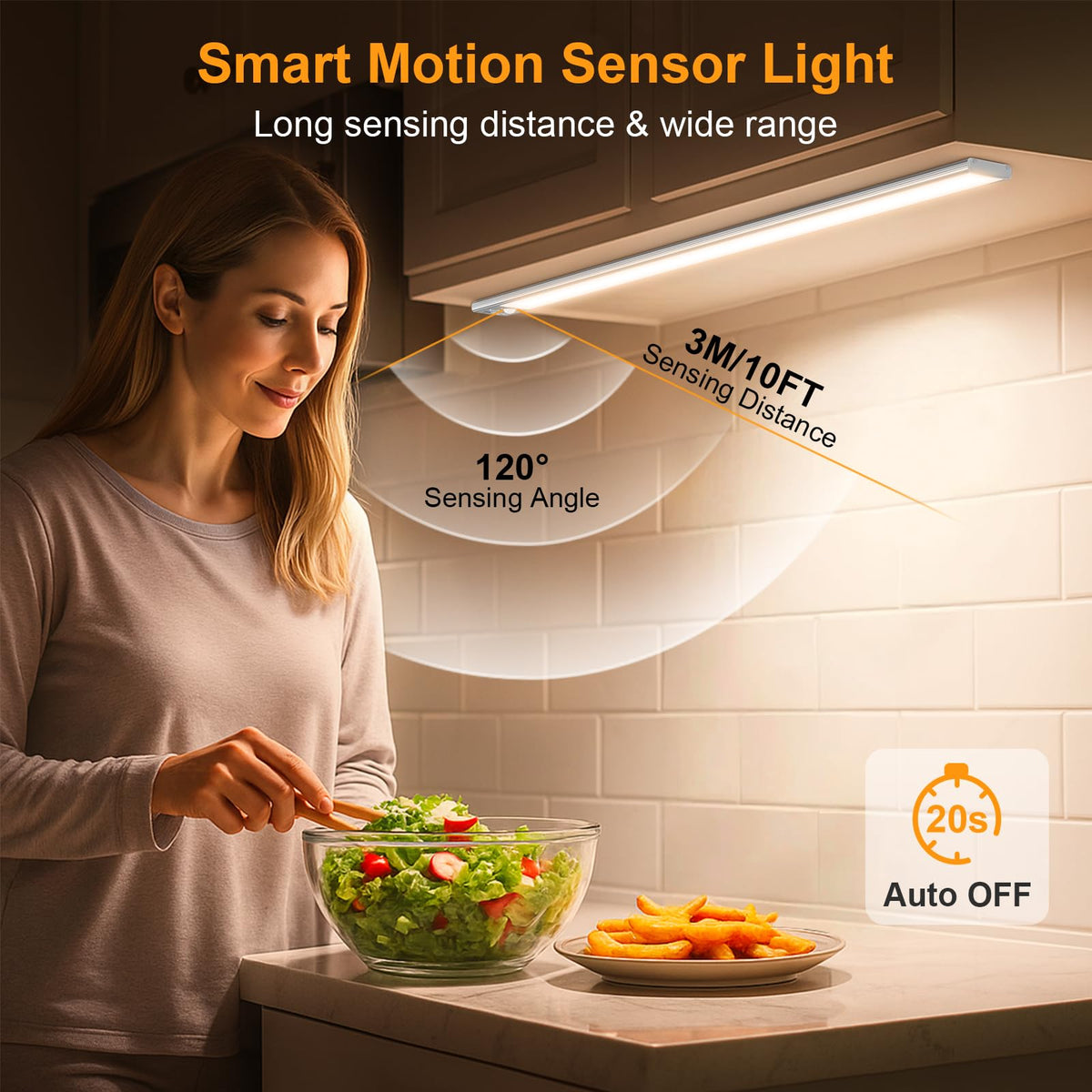Gritin Under Cabinet Kitchen Lights Rechargeable 2 Pack-3 Color Temps