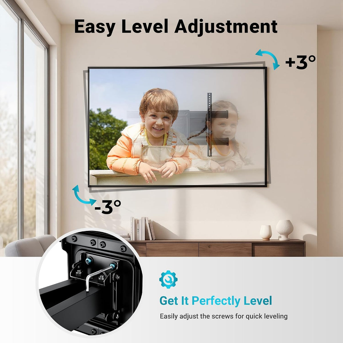 BONTEC TV Wall Bracket for 32-85 Inch TVs, Full Motion TV Wall Mount, 60 kg