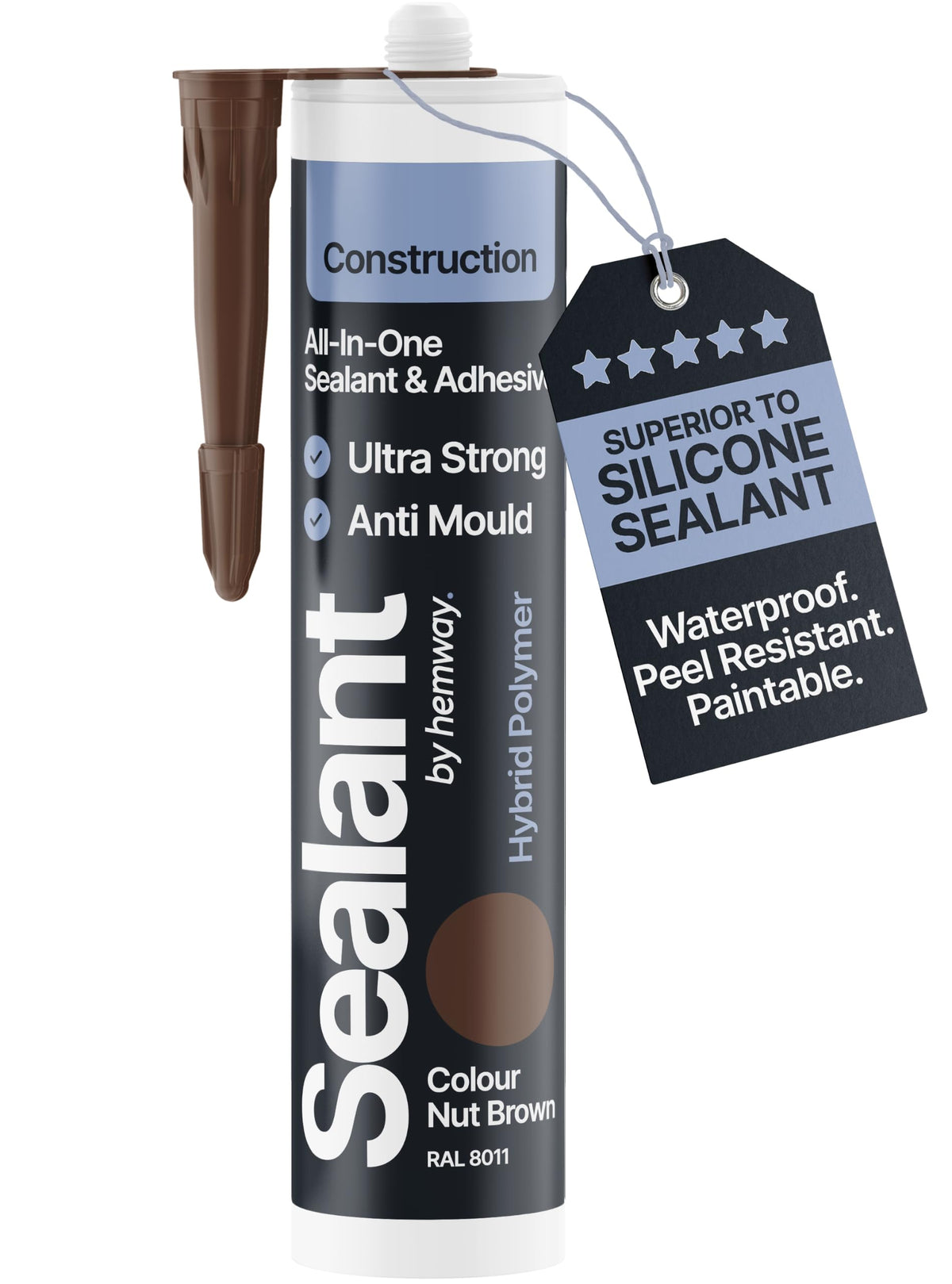 Hemway Kitchen & Bathroom Crystal Clear Sealant & Adhesive 300ml 3 Pack
