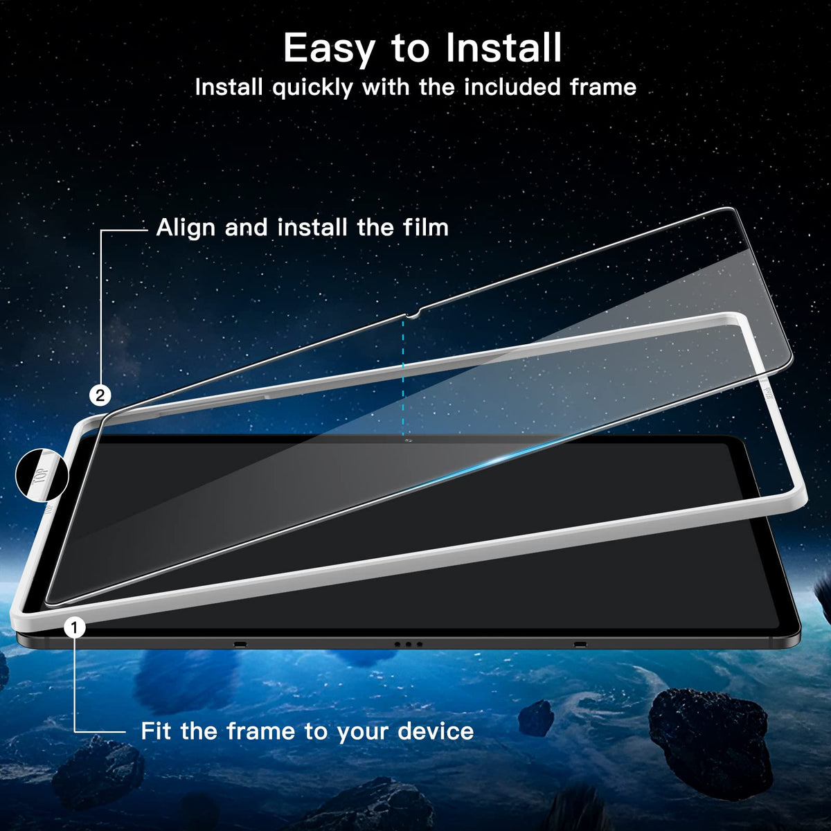 JETech Screen Protector for Galaxy Tab S10 Lite/S10 FE/S9 FE/S9, 2-Pack