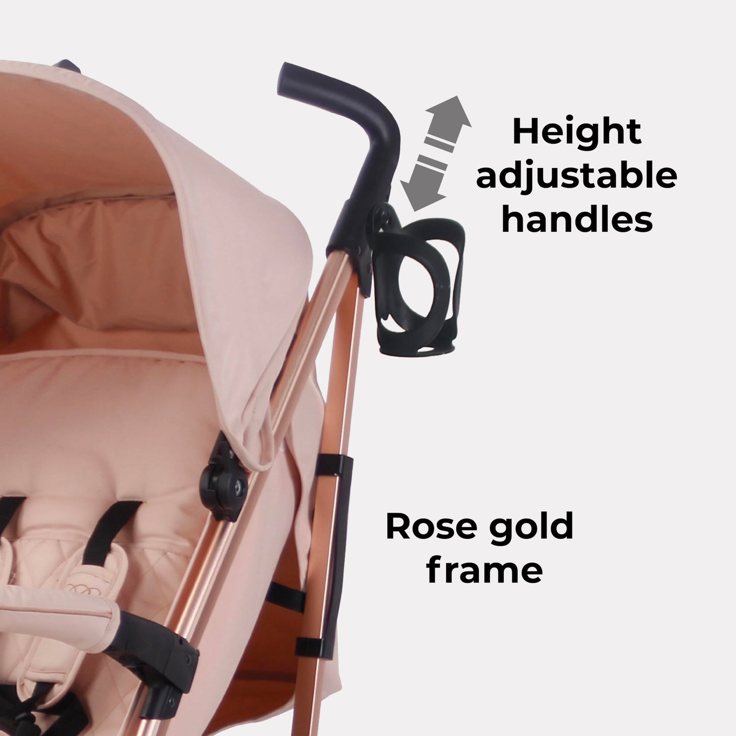 My Babiie MB51 Stroller – from Birth to 4 Years (22kg), Lightweight, Umbrella Fold, Travel Buggy for Toddlers, Pushchair Includes Footmuff, Cup Holder, Rain Cover - Blush Pink