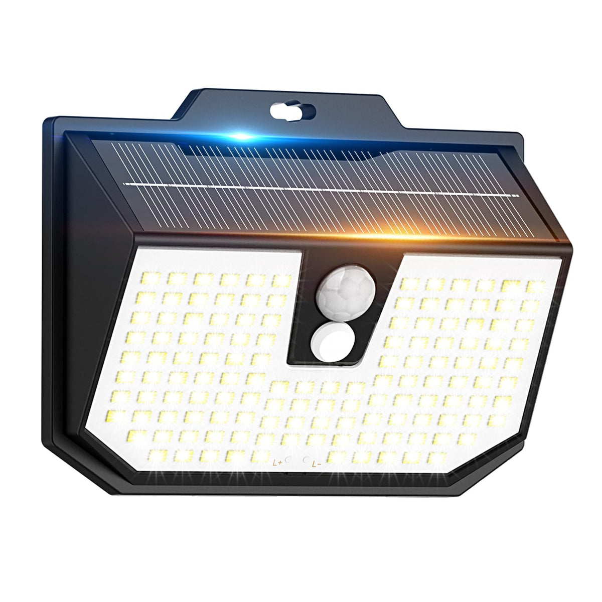 132LED Solar Security Lights,3000K Wall Lights IP65 Waterproof