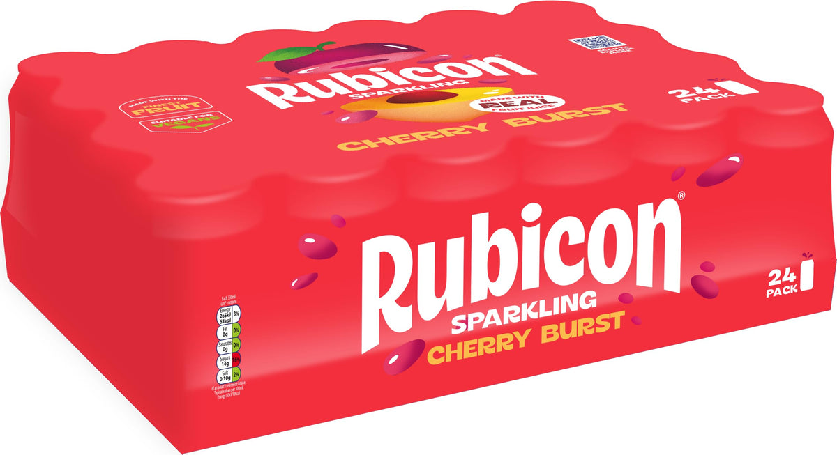 Rubicon Mango Sparkling Fruit Soft Drink, 6 Pack, 330ml Cans